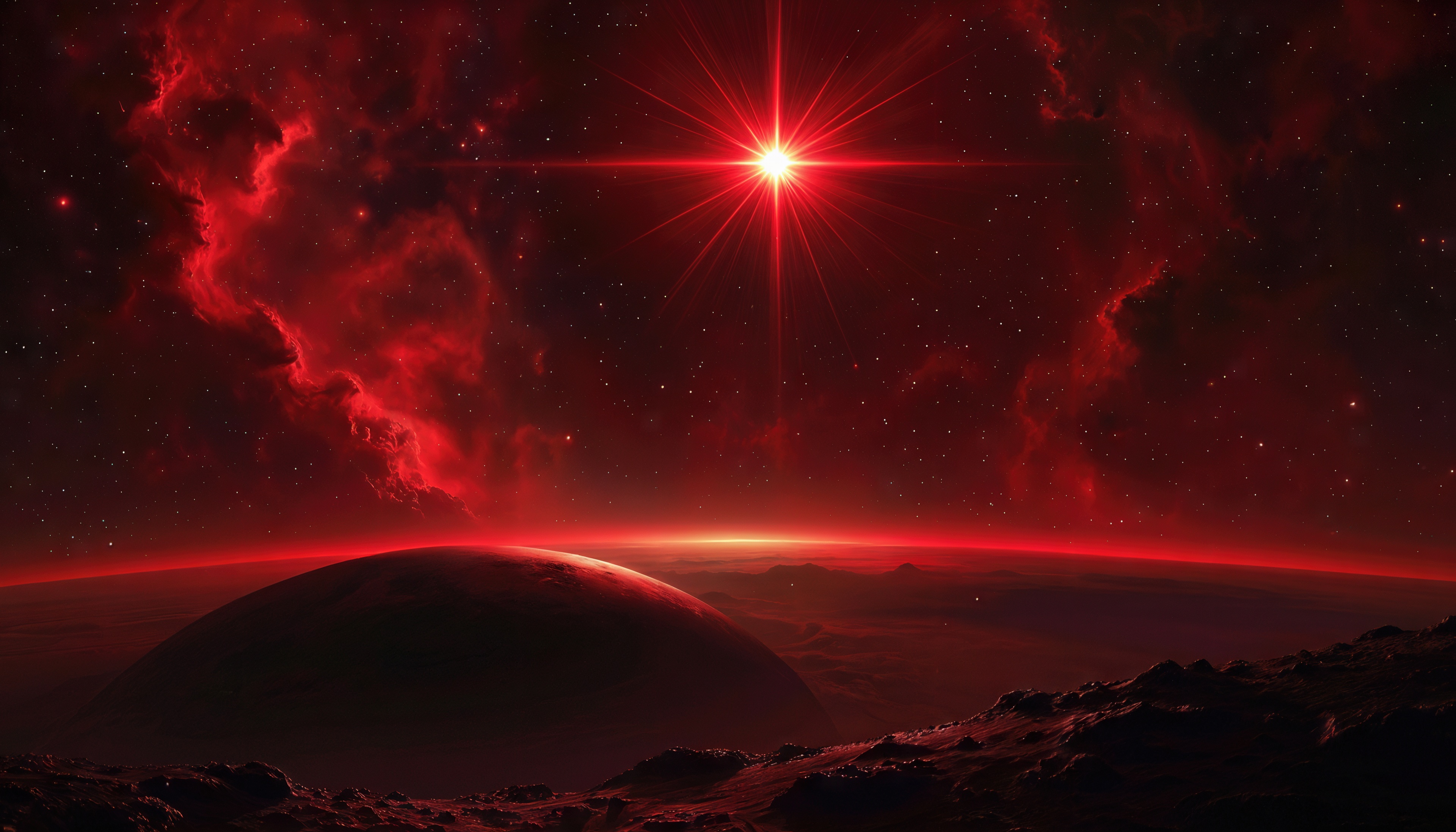 桌面上的壁纸空间 红星 行星