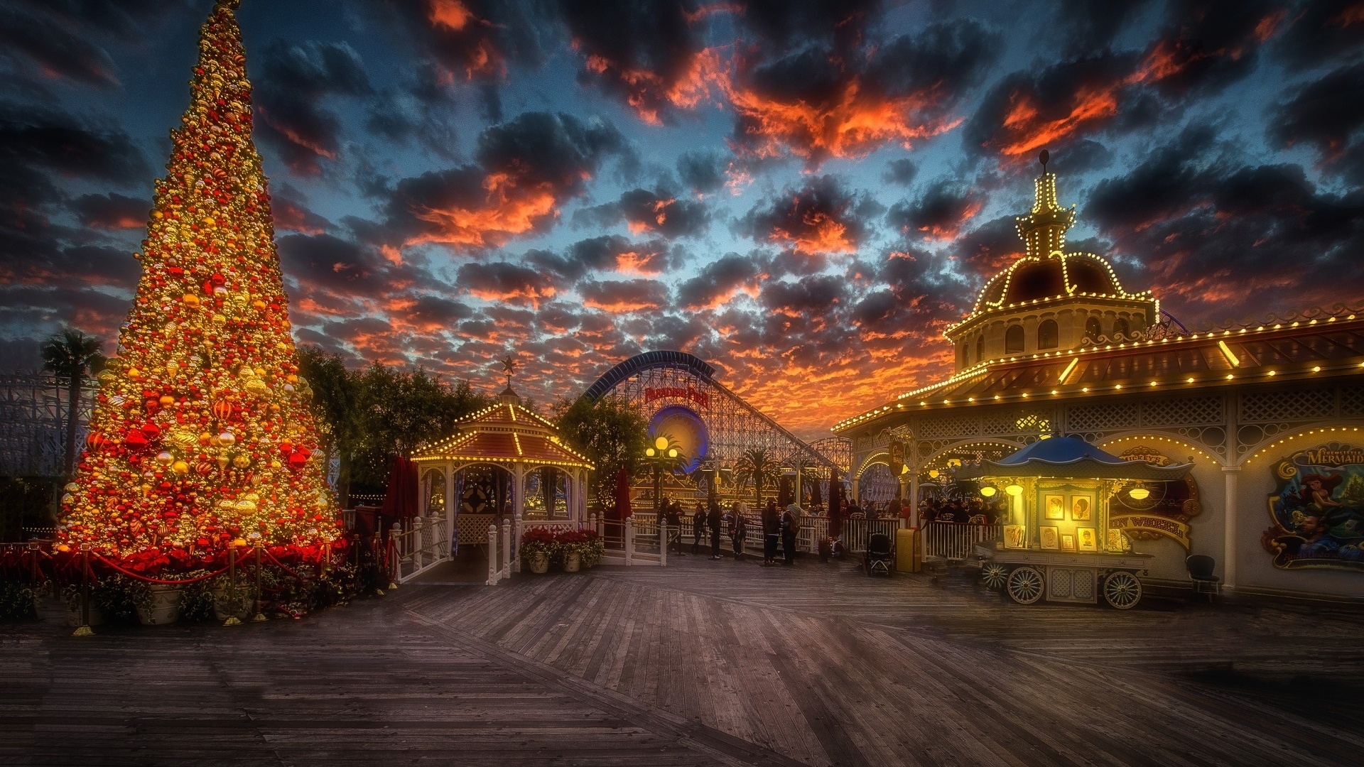 Free photo A Christmas market without snow