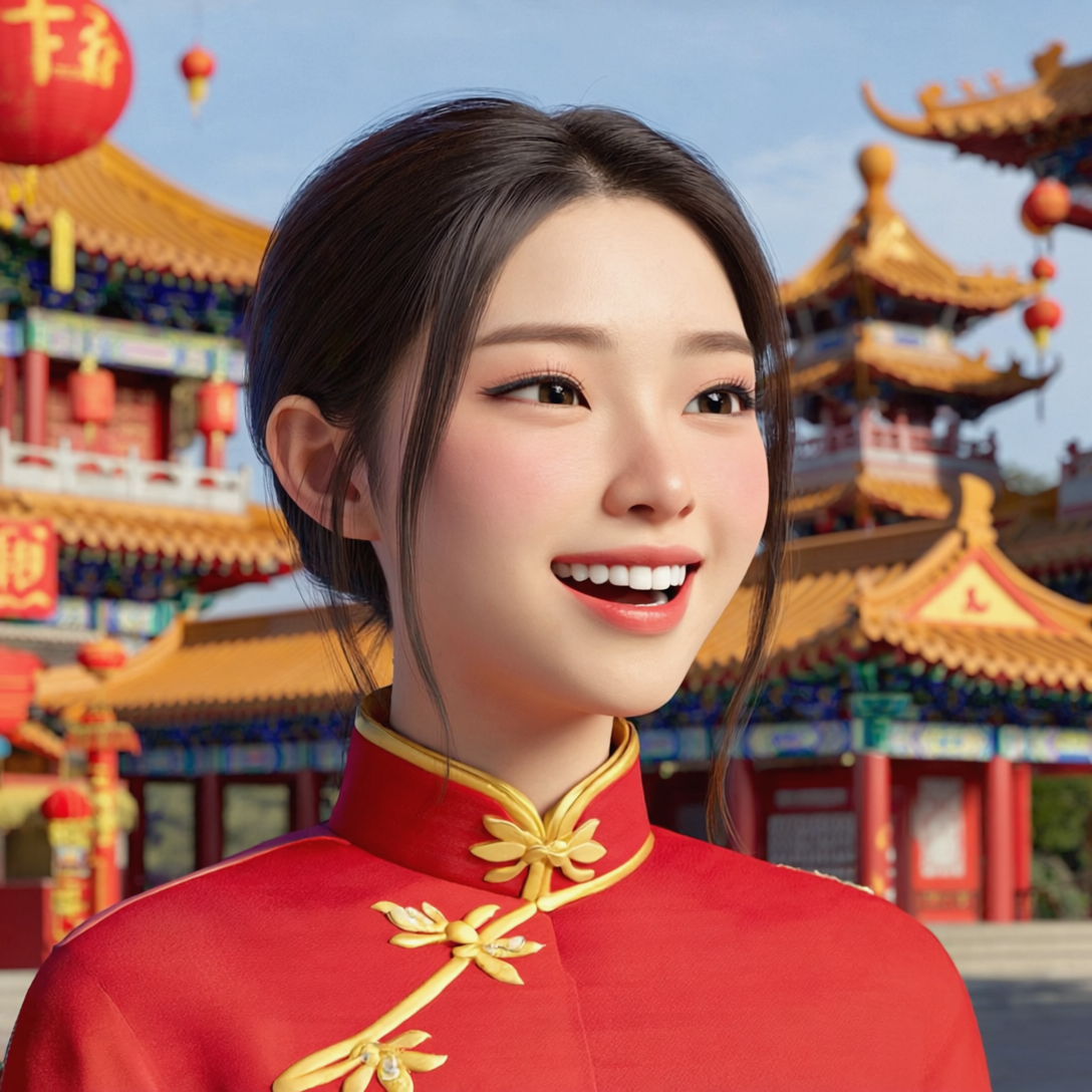 免费照片一个年轻的、令人羡慕的中国女孩在城市度假