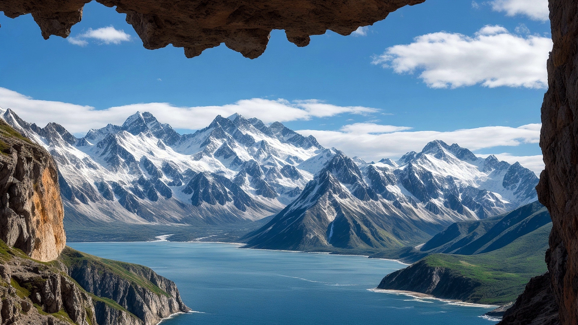 Free photo The mountainous northern landscape and the sea