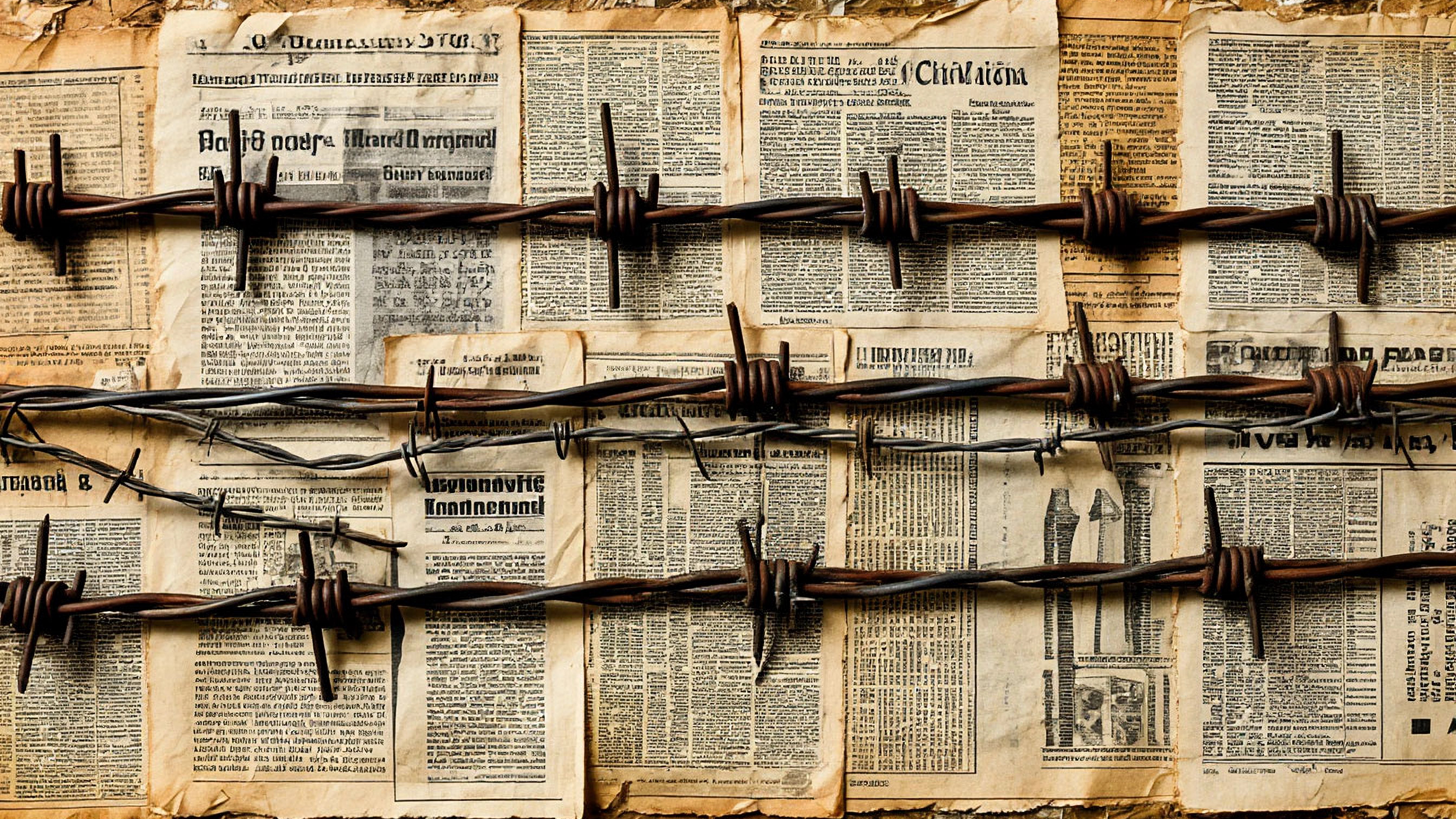 免费照片拼贴报纸和铁丝