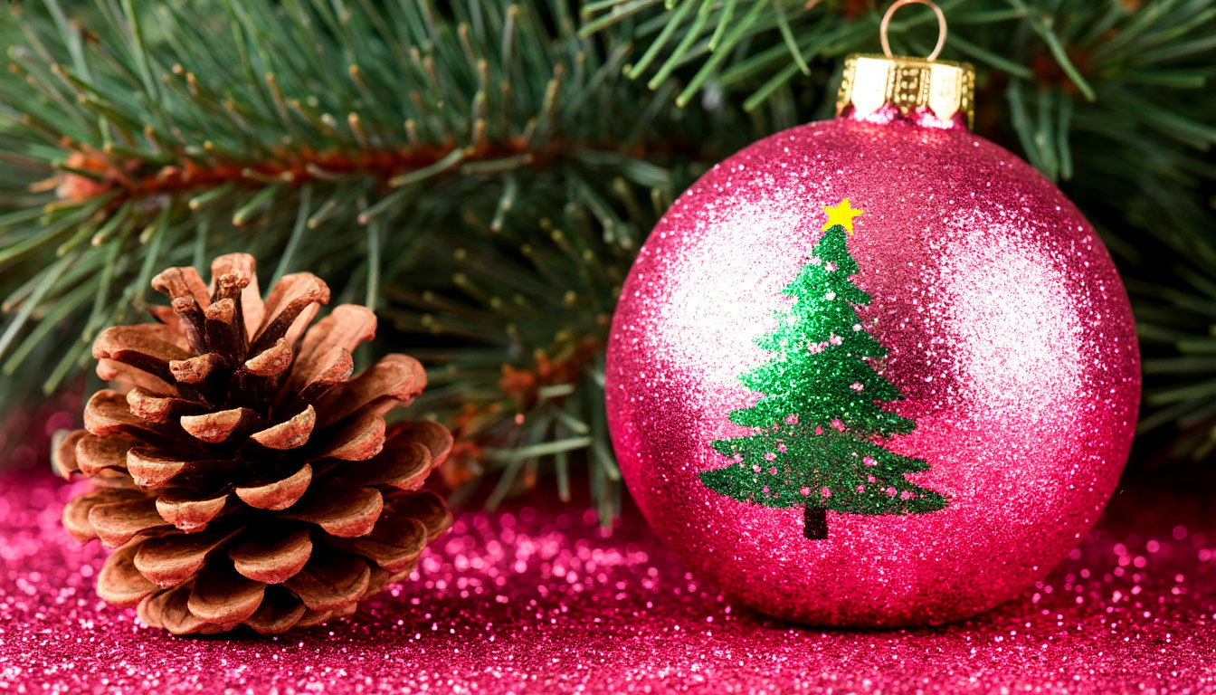 Бесплатная открытка Елочный шарик.