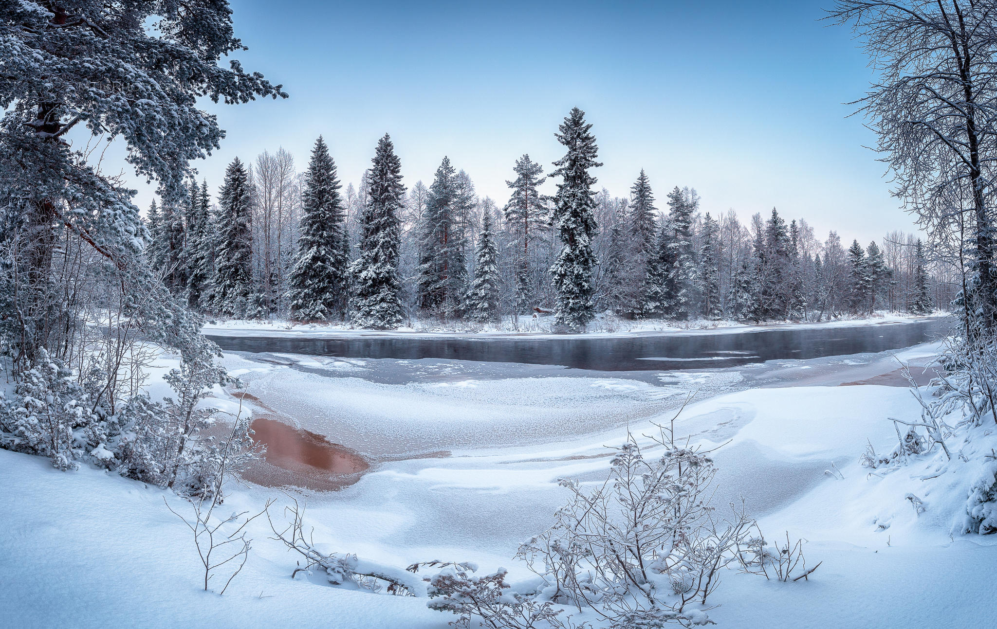 Wallpapers Finland river Kiiminkijoki winter on the desktop