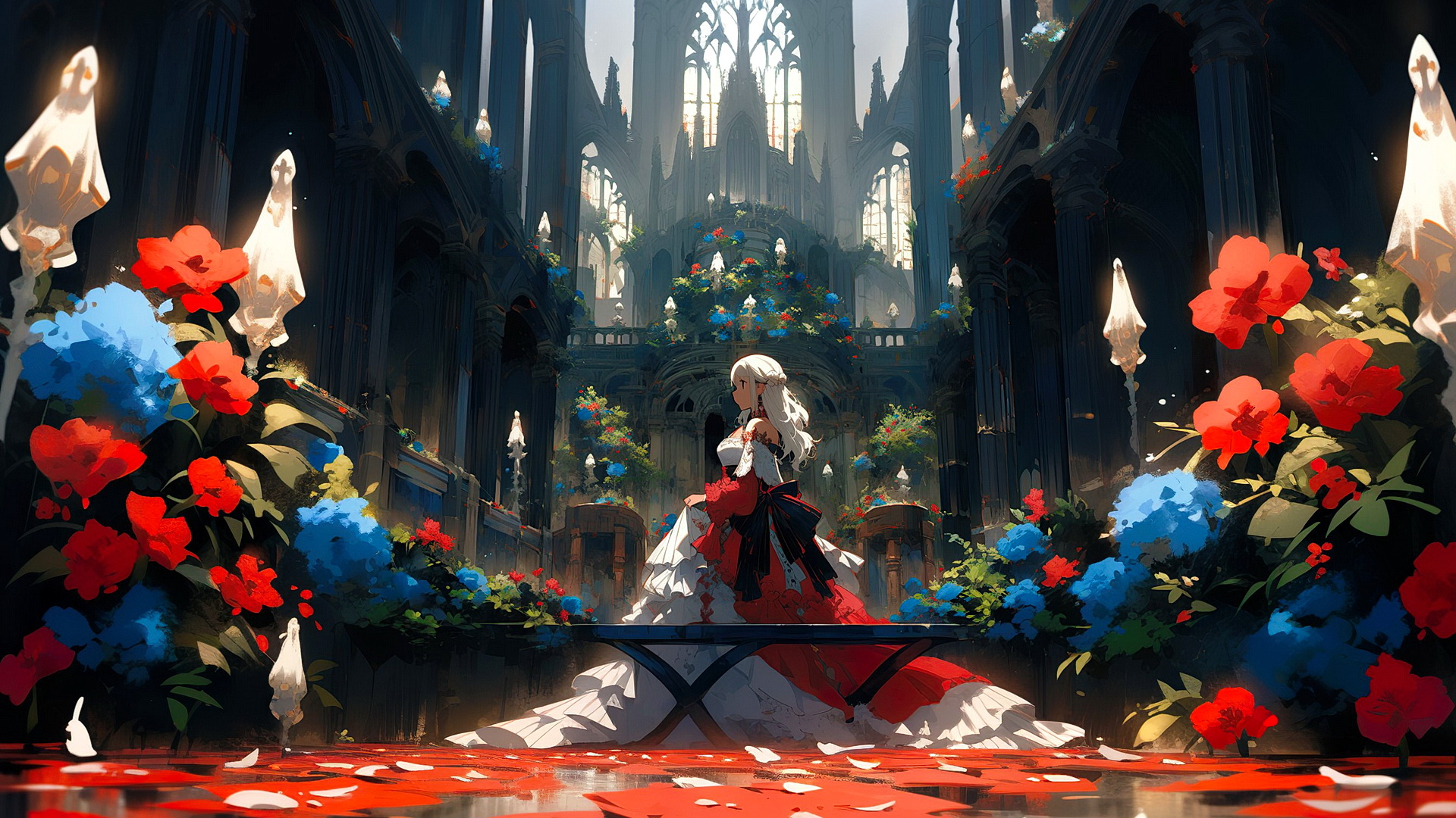 Бесплатное фото Рисунок принцесса в сказочном дворце