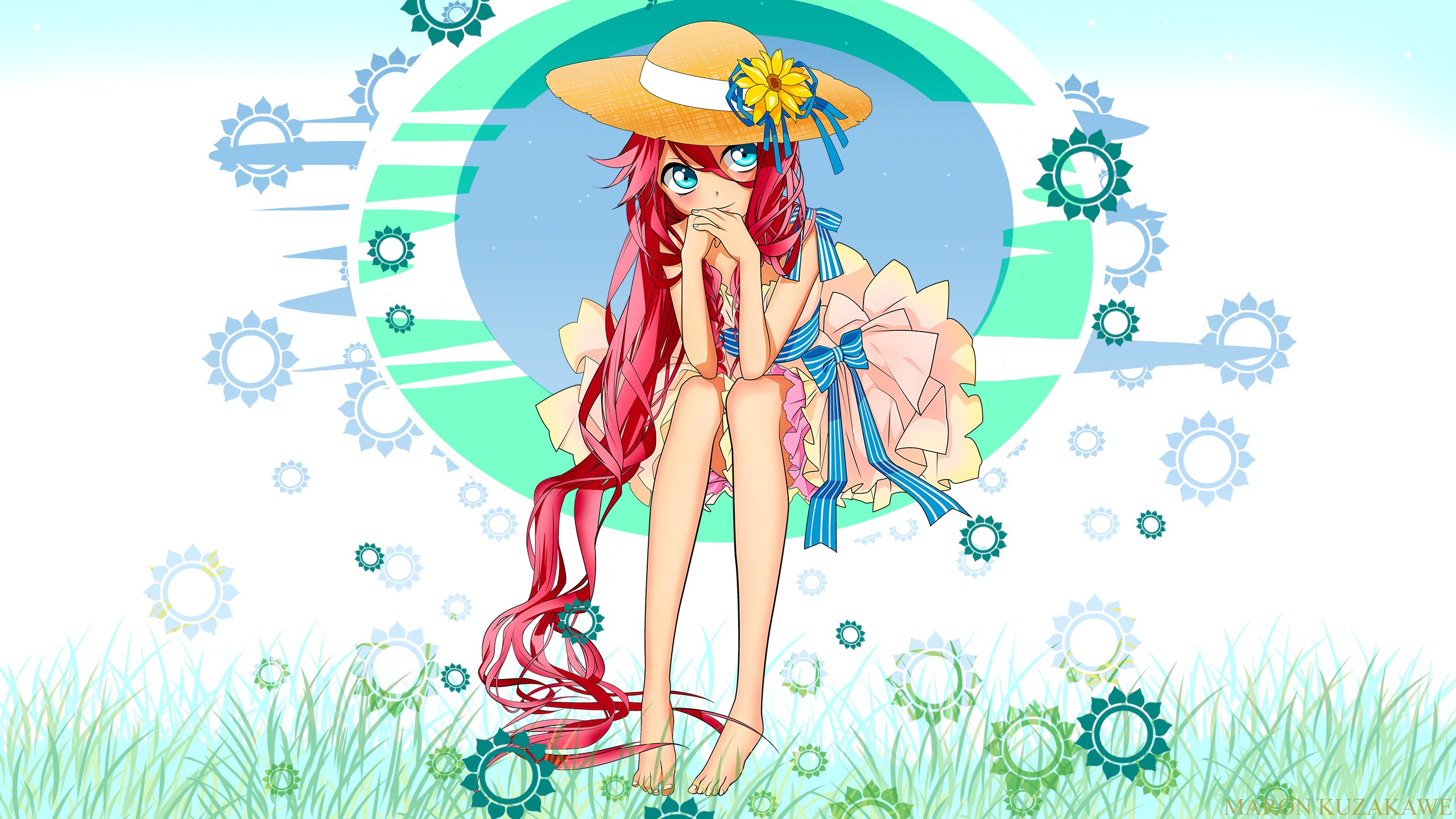 Wallpapers illustration redhead long hair on the desktop