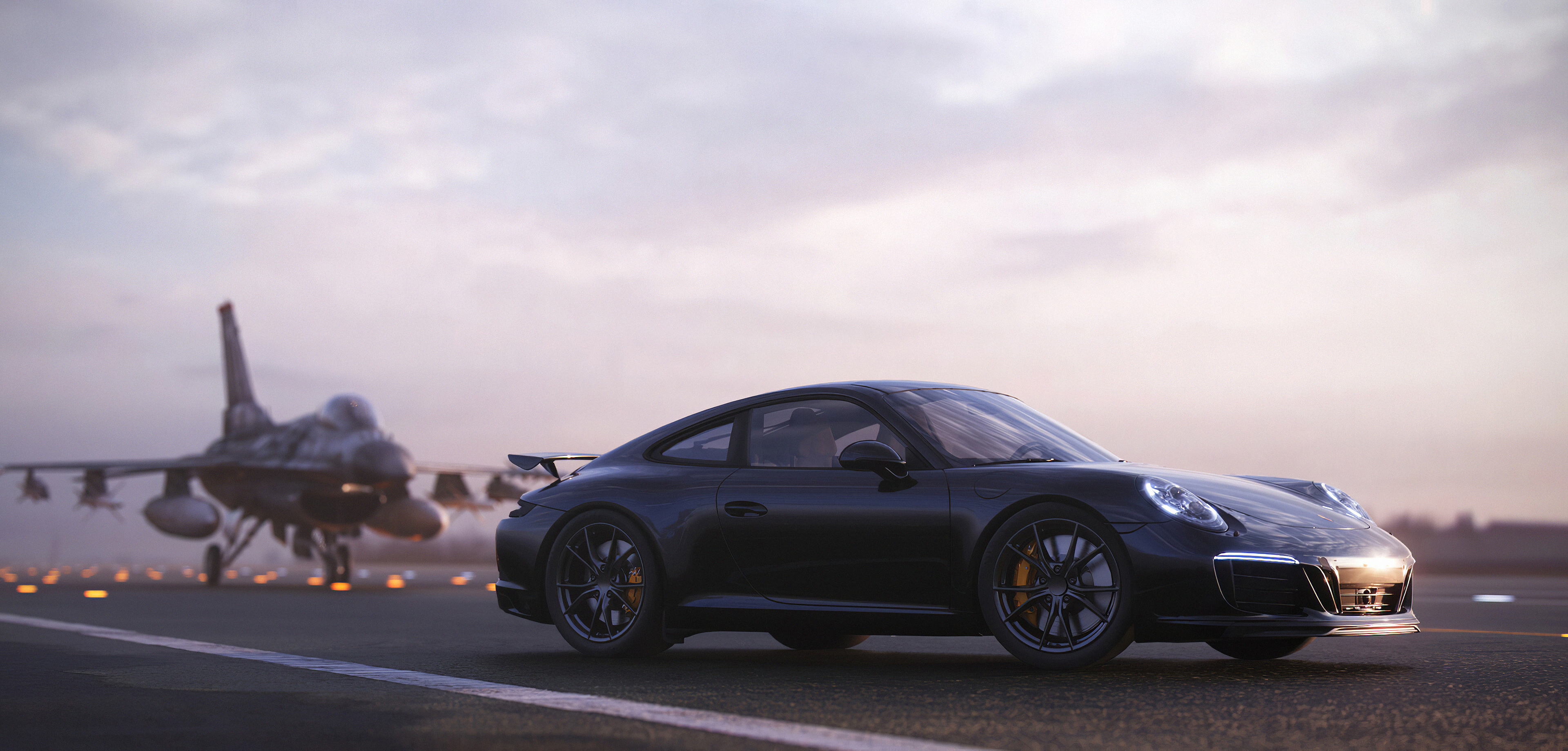 Wallpapers Porsche aeroplano runway on the desktop