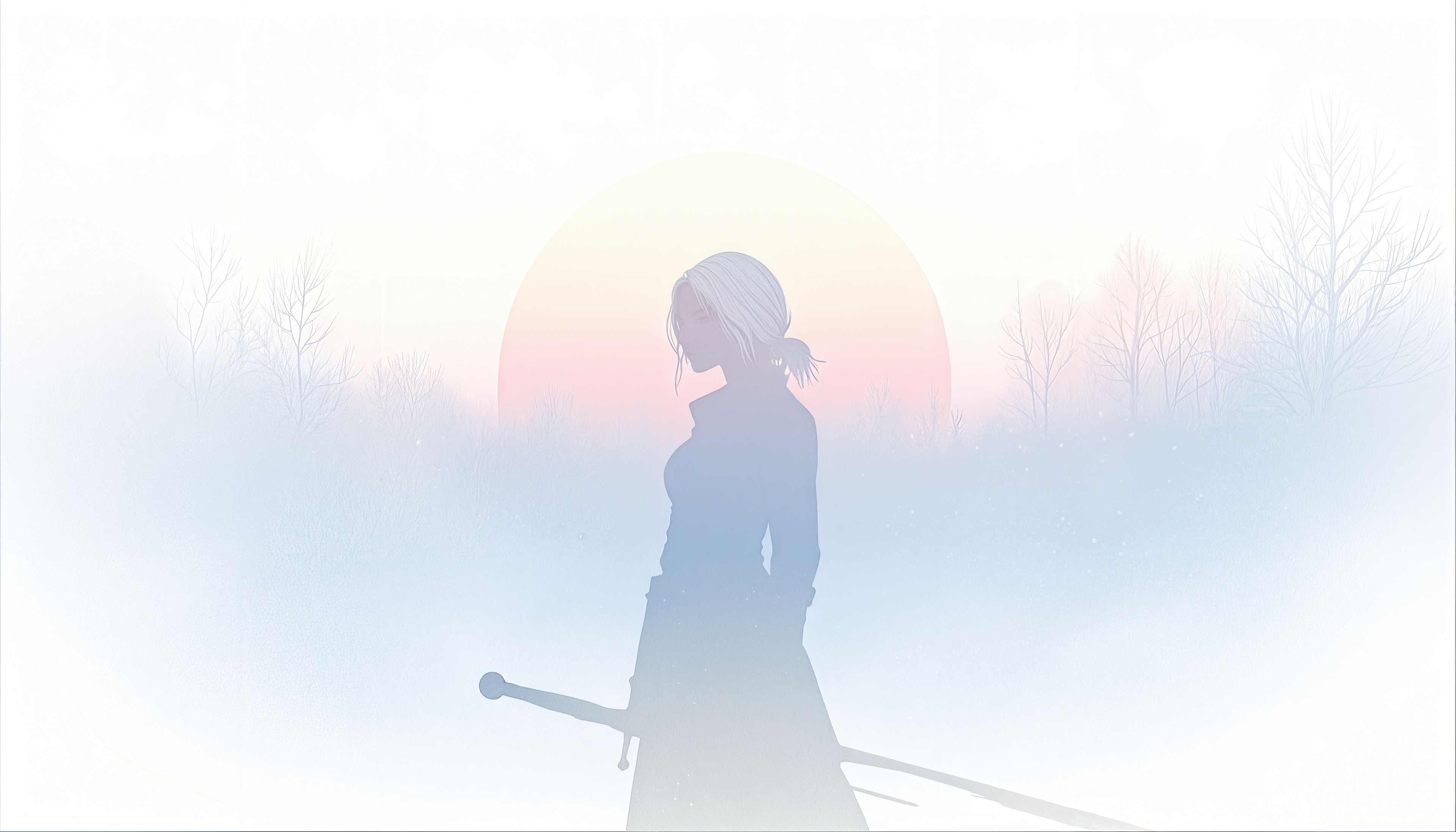 Wallpapers Ciri The Witcher silhouette on the desktop
