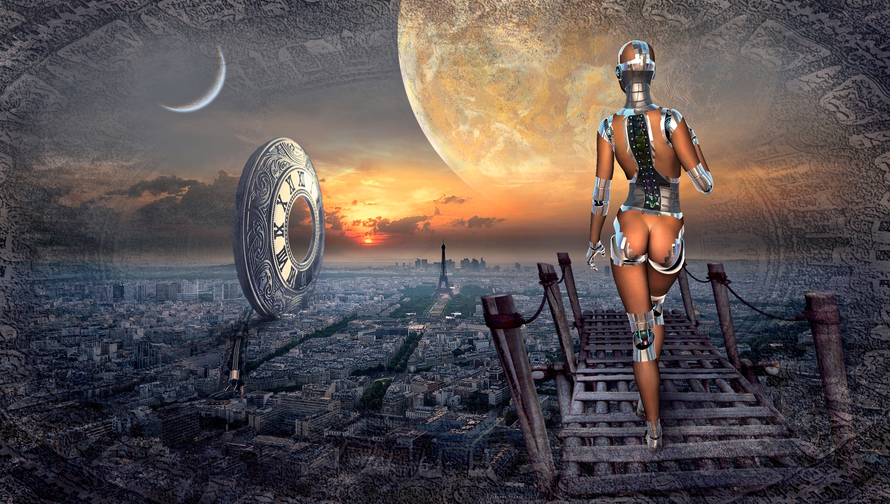 Wallpapers robot planet paris on the desktop