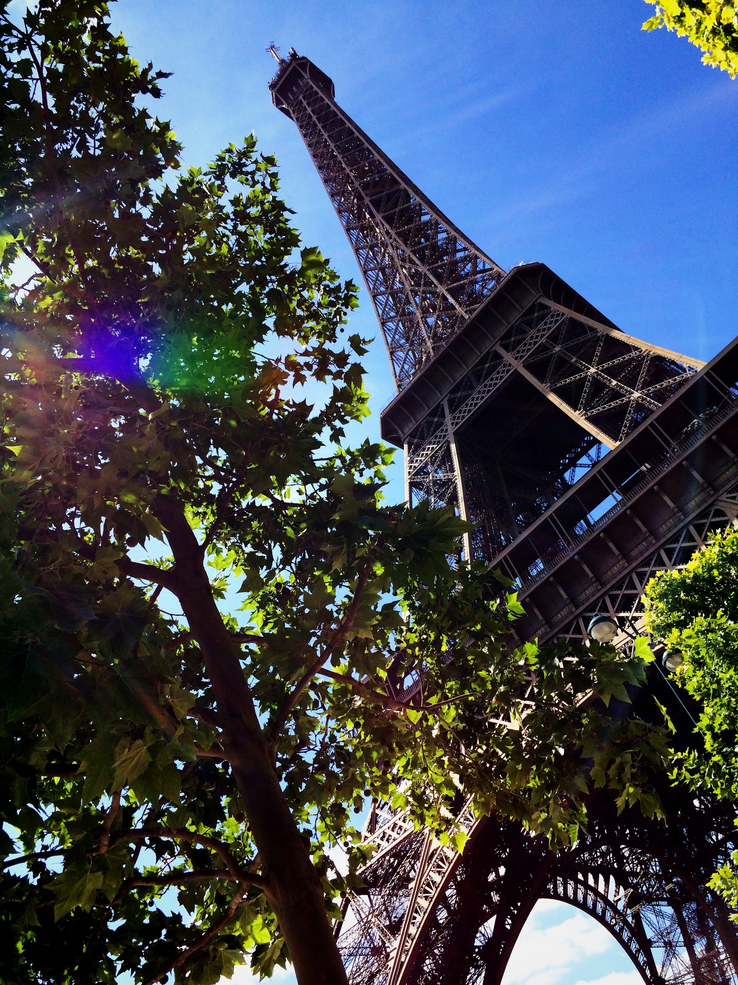 Free photo View of the Eiffel Tower from below.