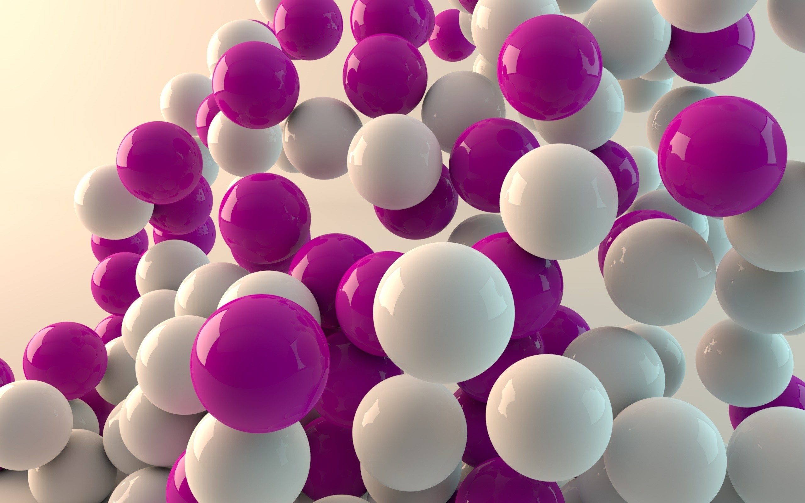 Бесплатное фото Фиолетовые и белые сферы, расположенные в случайном порядке.