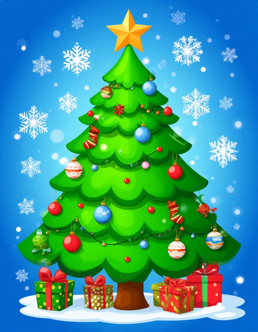 Бесплатная открытка Новогодняя ёлочка.