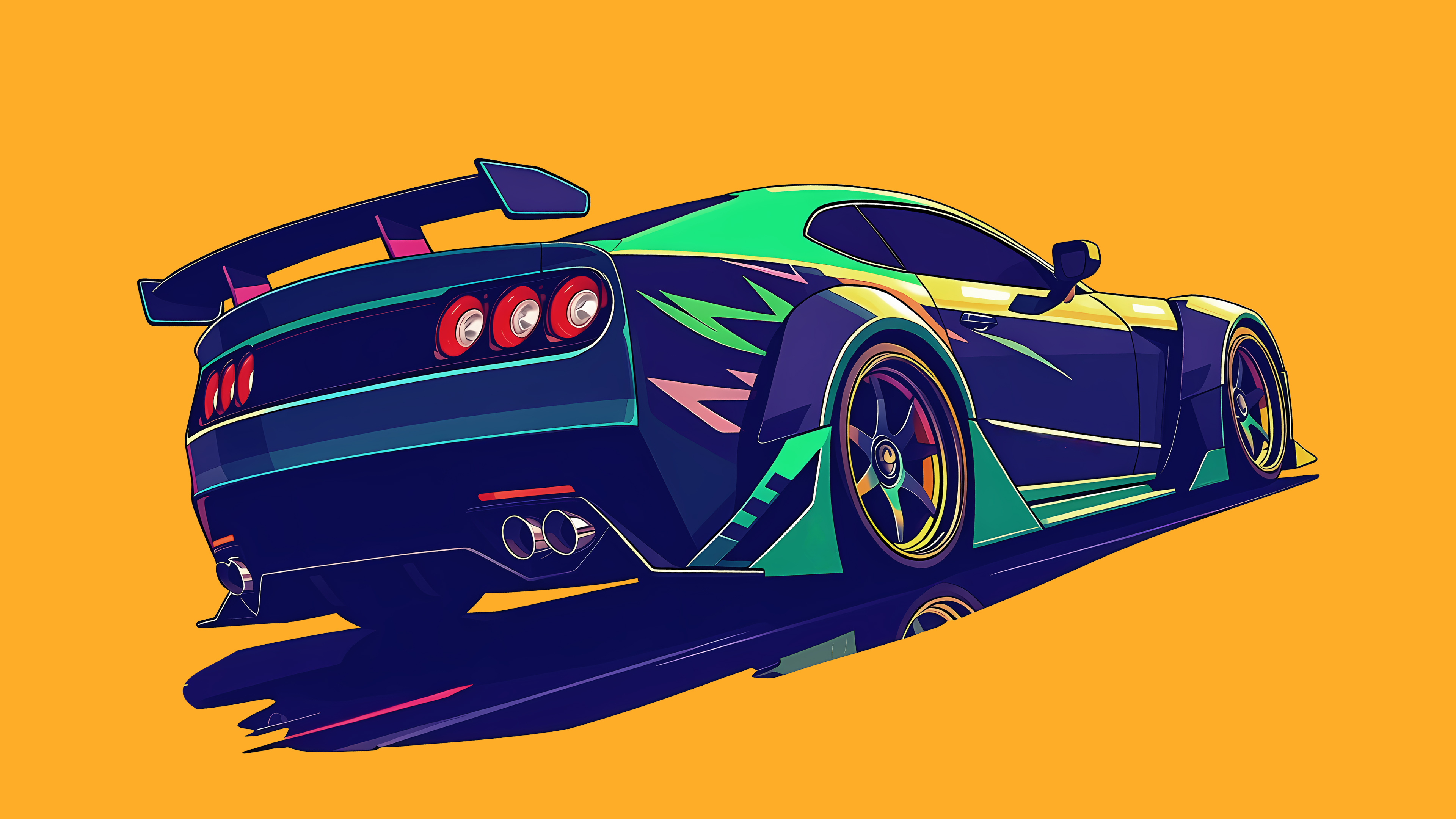 Бесплатное фото Красочные эстетичные обои JDM культура