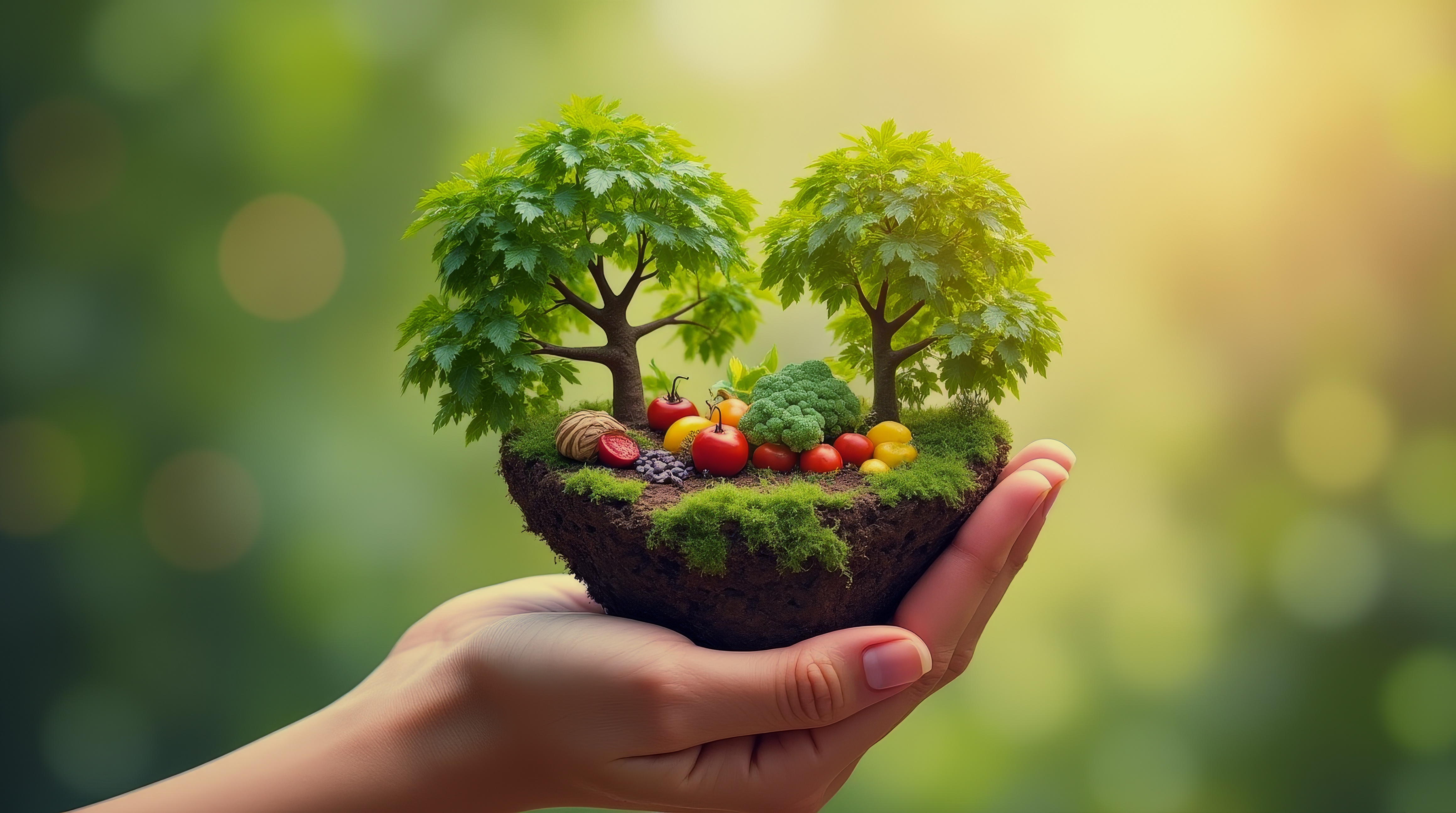 Бесплатное фото Из него вырастает плантатор с помидорами, салатом, зелеными листьями и другими фруктами