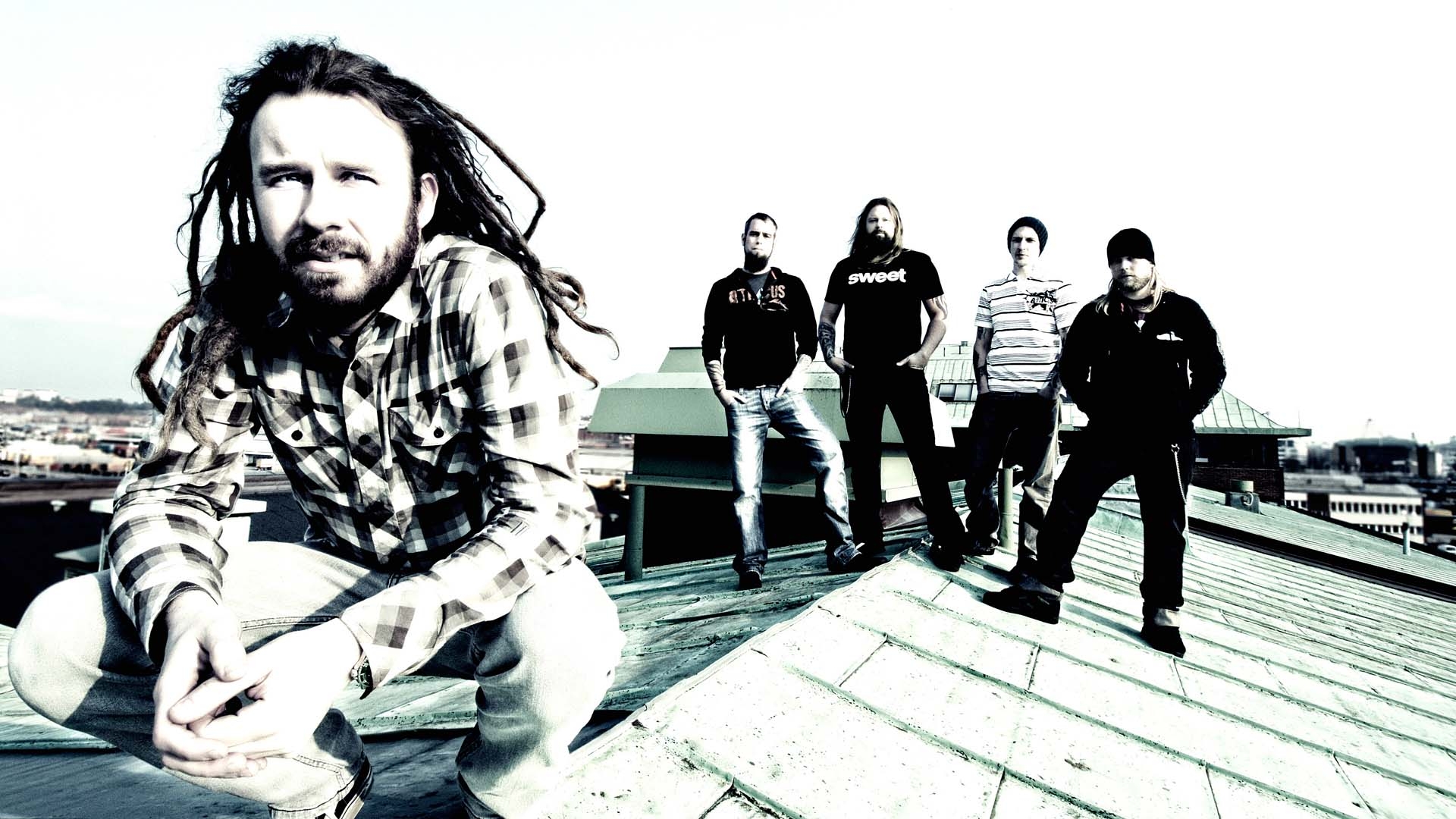 Обои монохромный город небо на рабочий стол