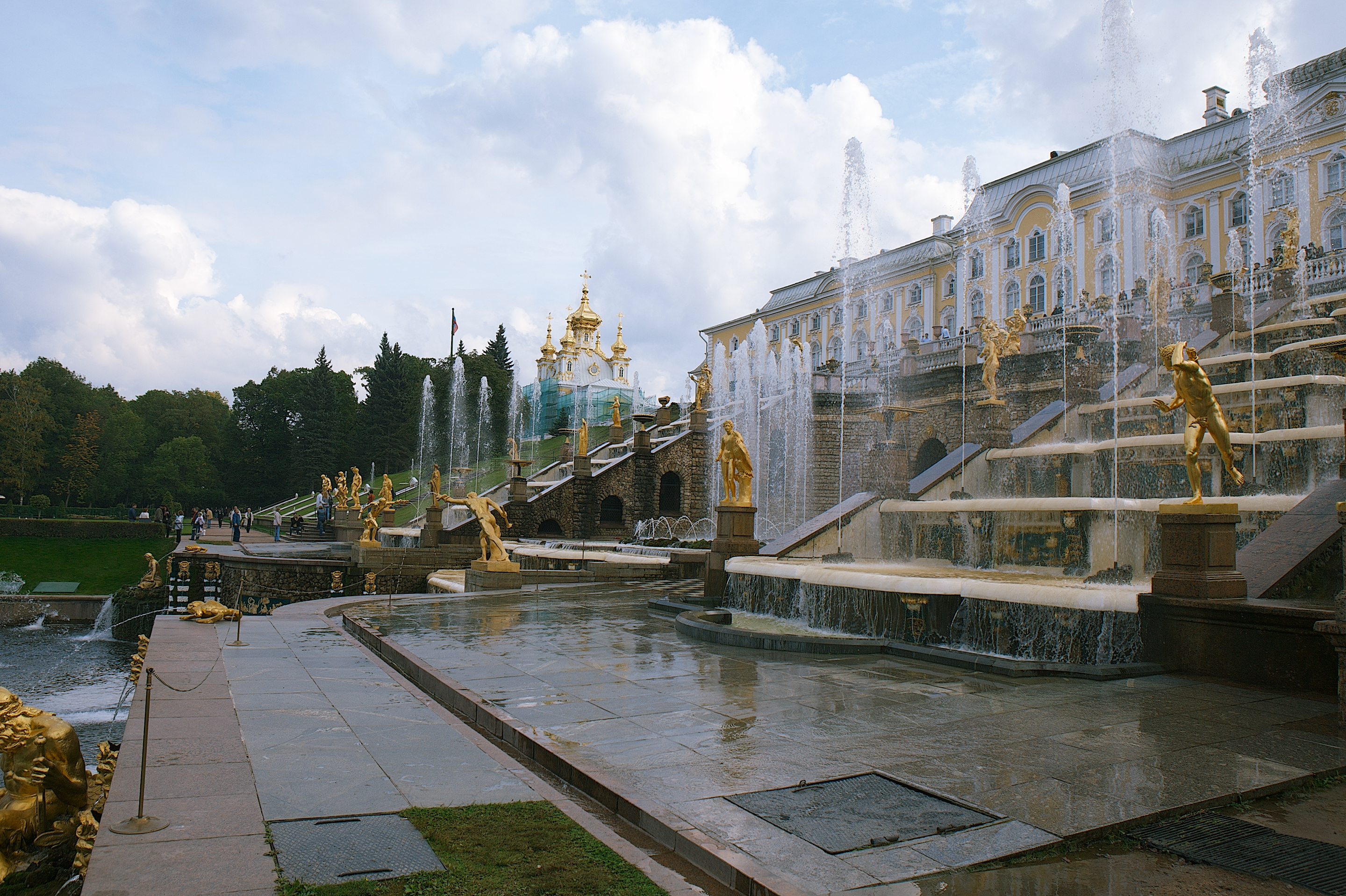 Wallpapers road trip fountain peterhof on the desktop