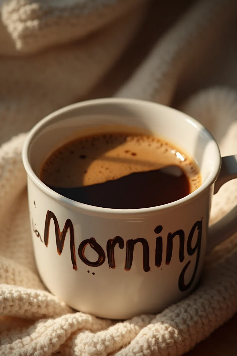 Бесплатная открытка Открытка Доброе утро с чашкой кофе