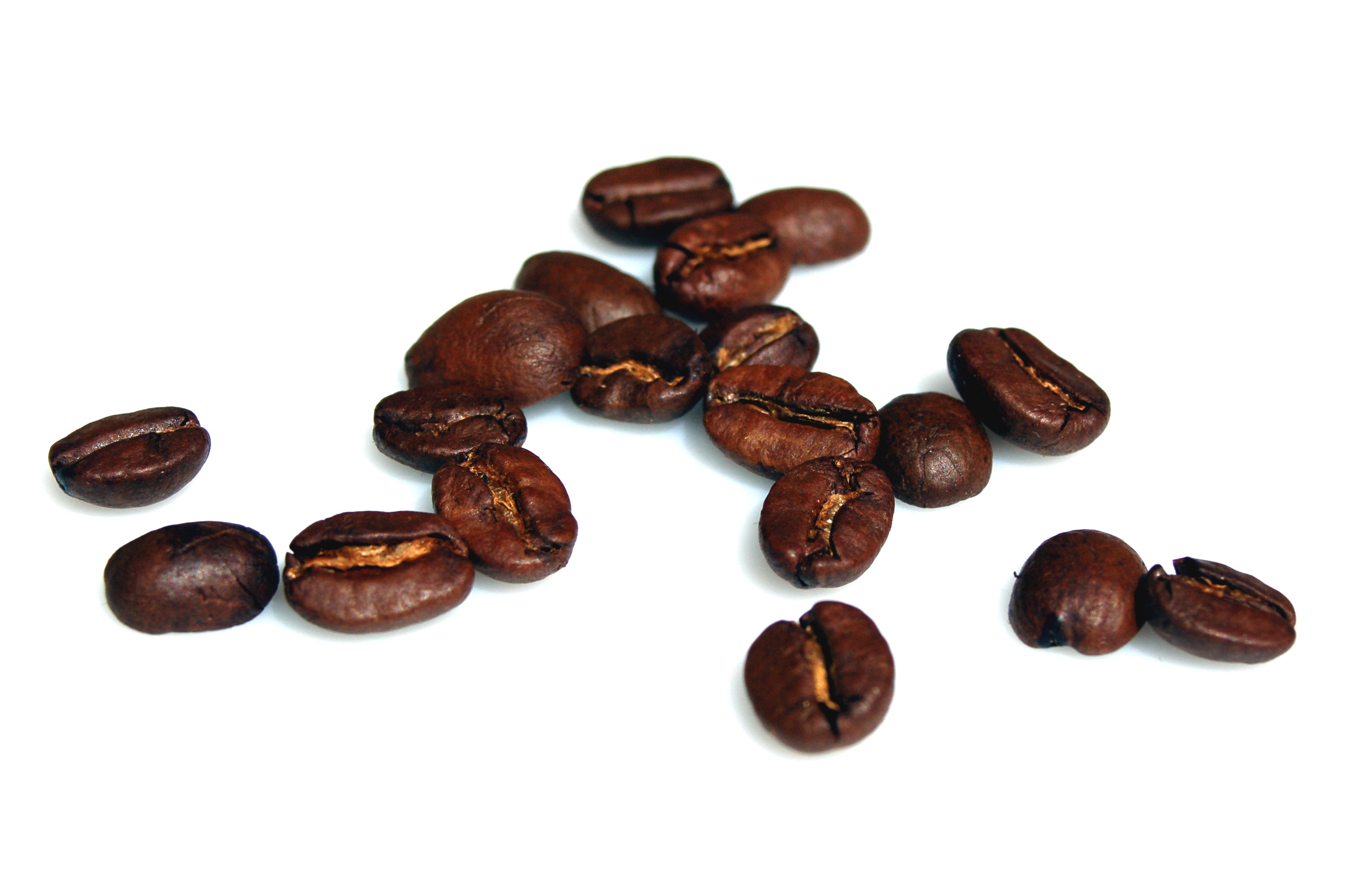 Free photo Coffee beans on white background