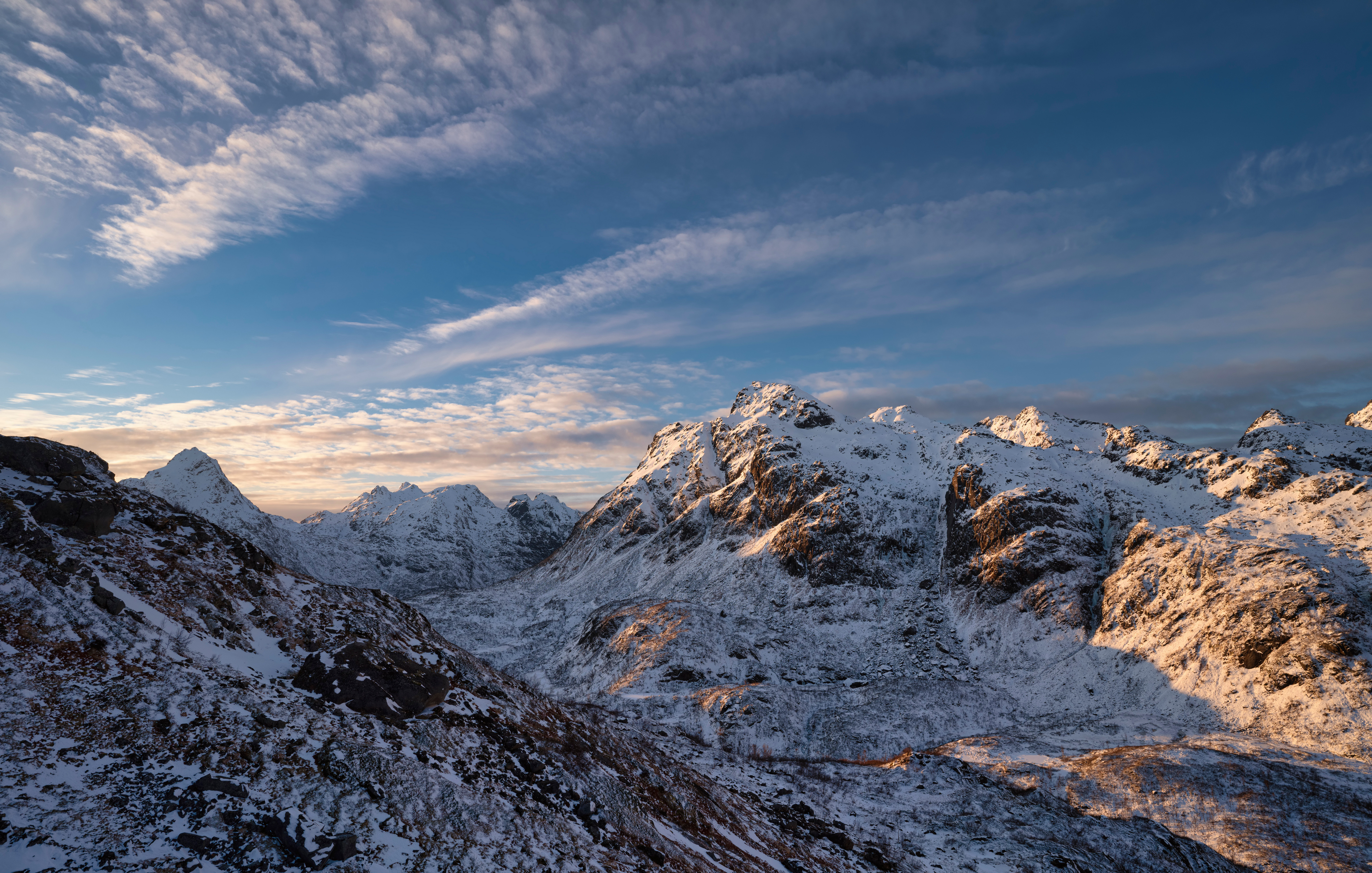 Wallpapers snowy mountains nature sky clouds on the desktop