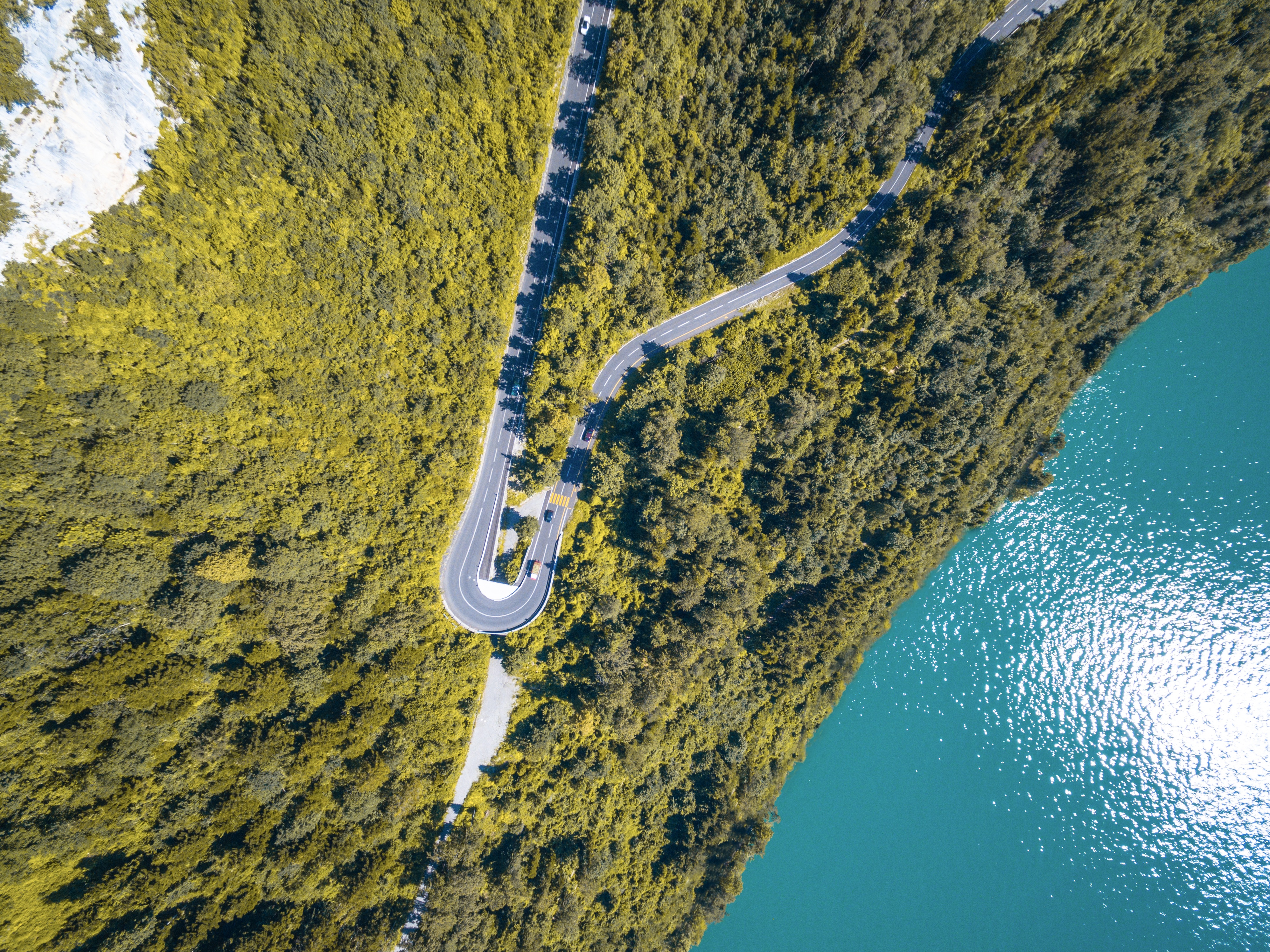 A winding road by the seashore