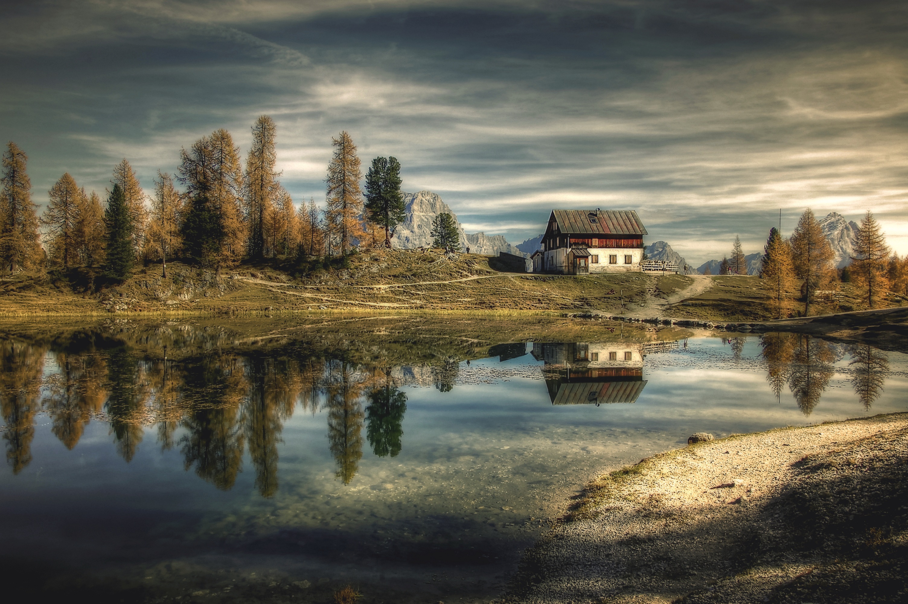 Wallpapers nature hut lake on the desktop