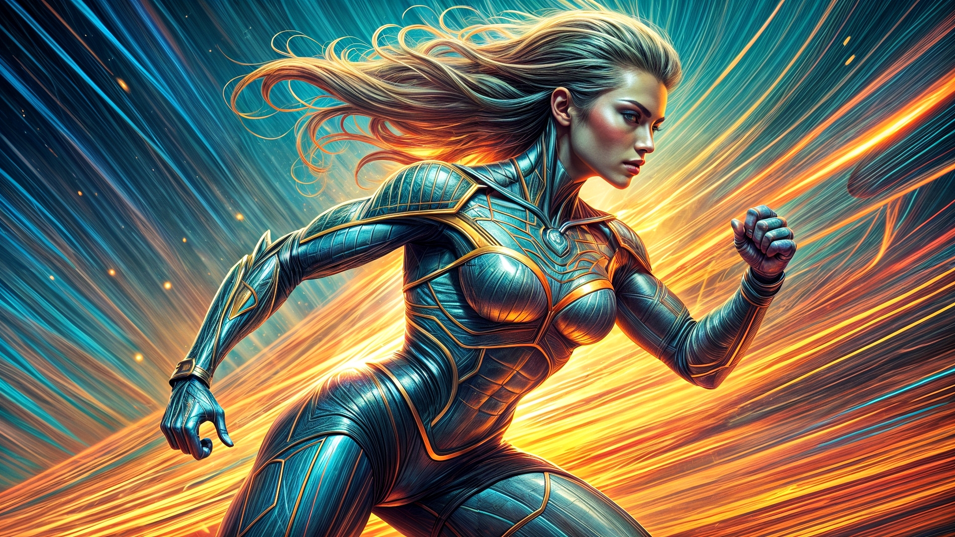 Running fantasy girl