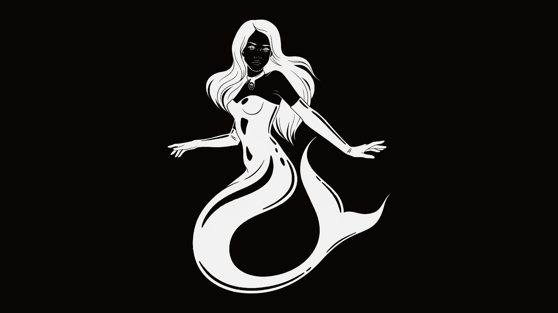 Free photo Mermaid Black Background