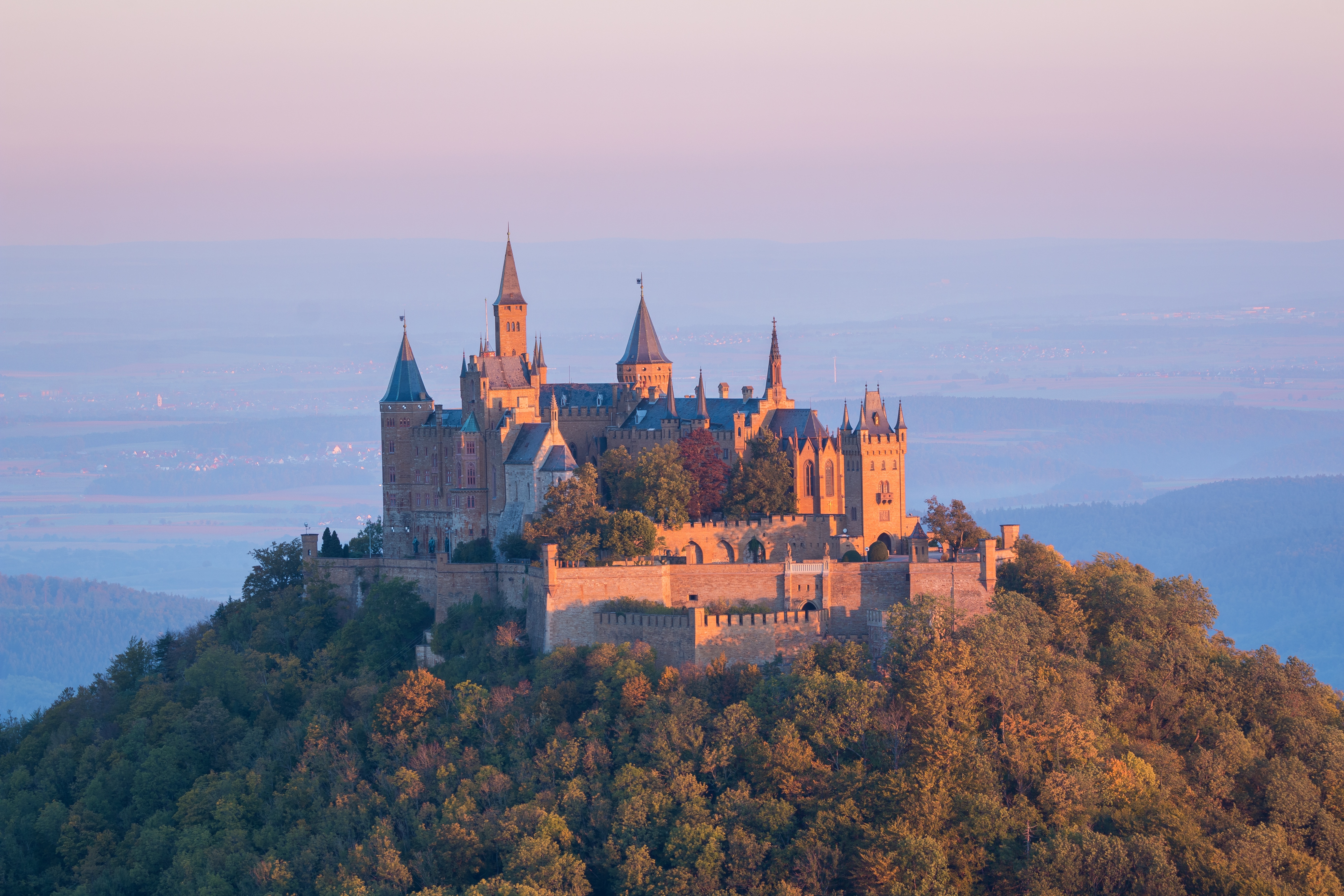 Wallpapers mountains sunrise chateau on the desktop