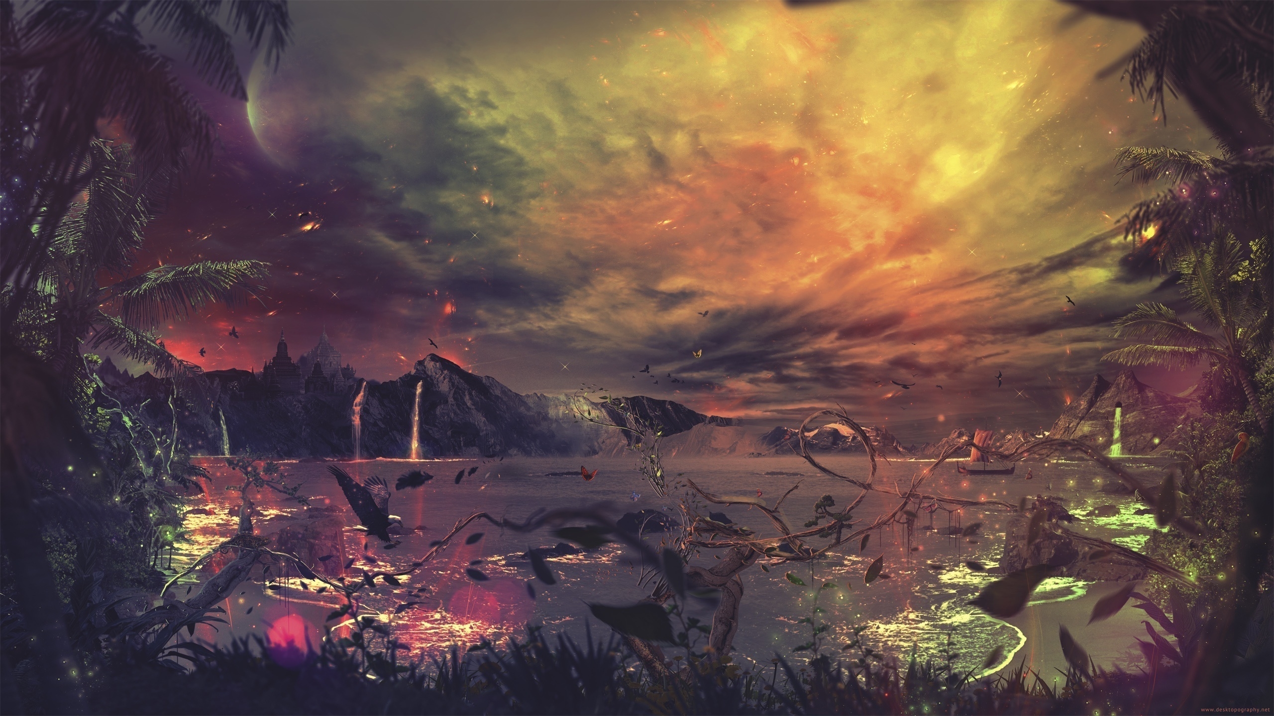 Wallpapers sunset nature evening on the desktop