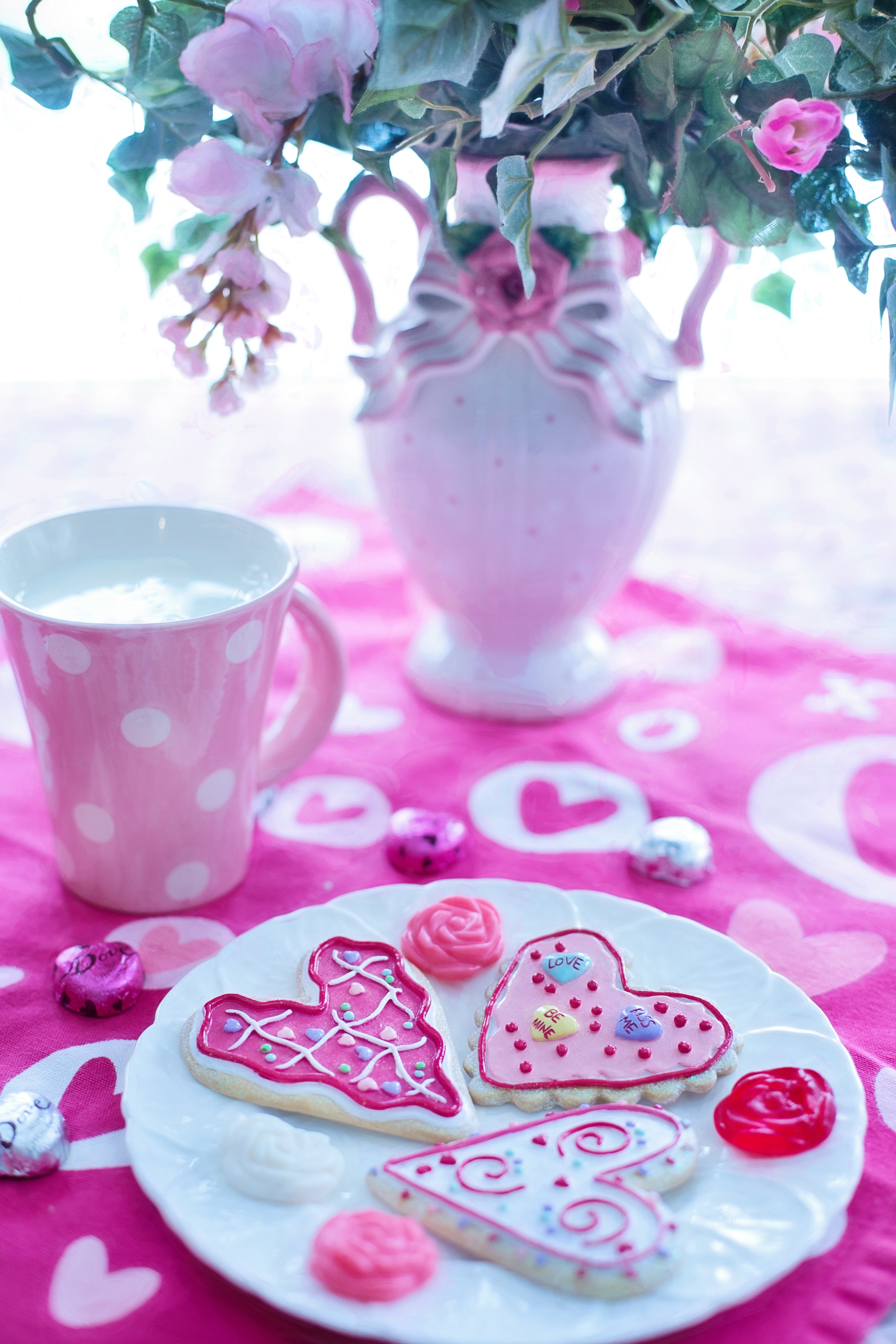浪漫的粉色甜点