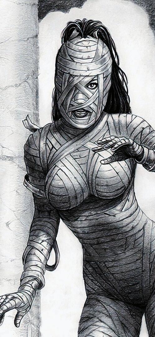 Free photo A drawing of a mummy girl