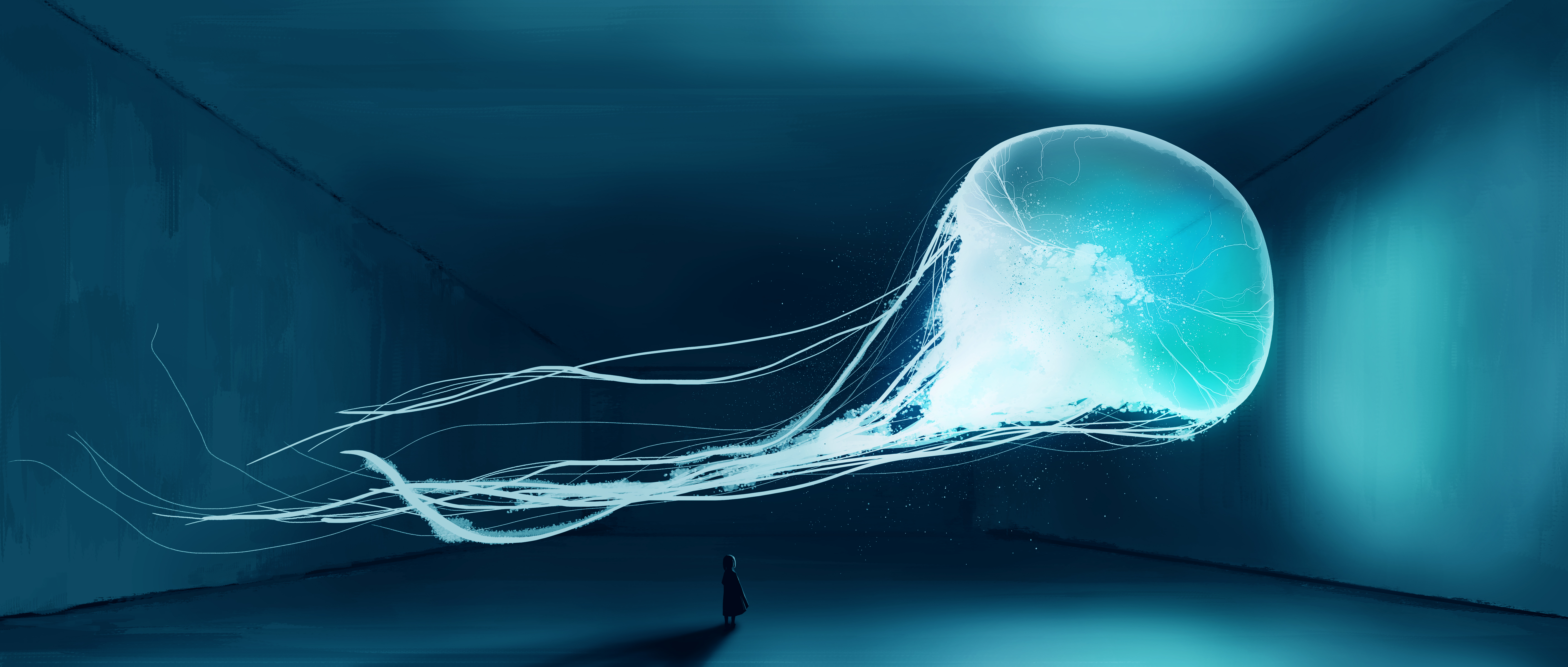 Wallpapers wallpaper jellyfish underwater deep sea on the desktop