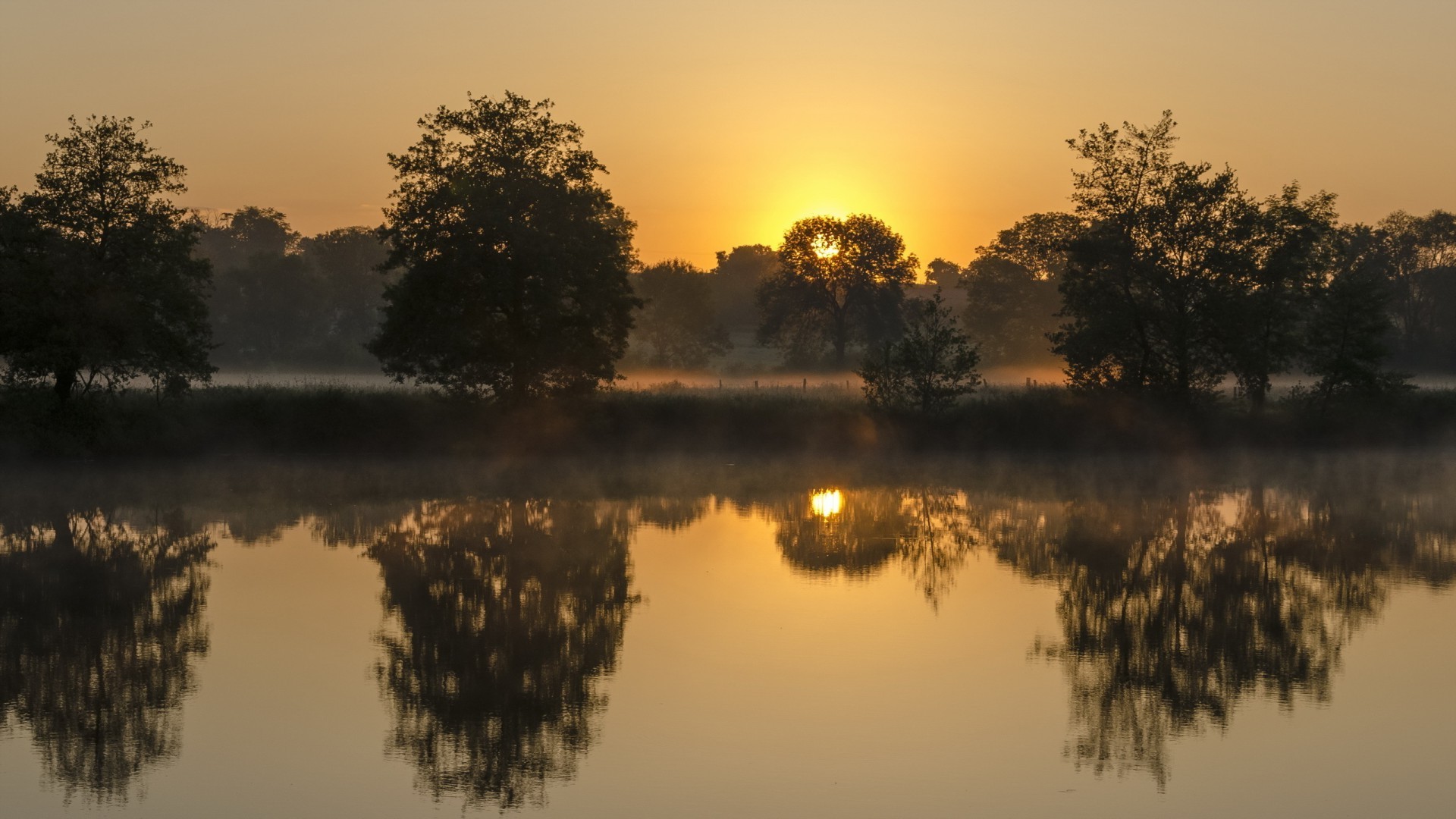 Free photo A gorgeous morning on the river