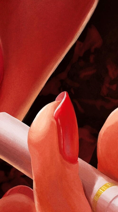 Бесплатное фото Рисунок девушка и сигарета