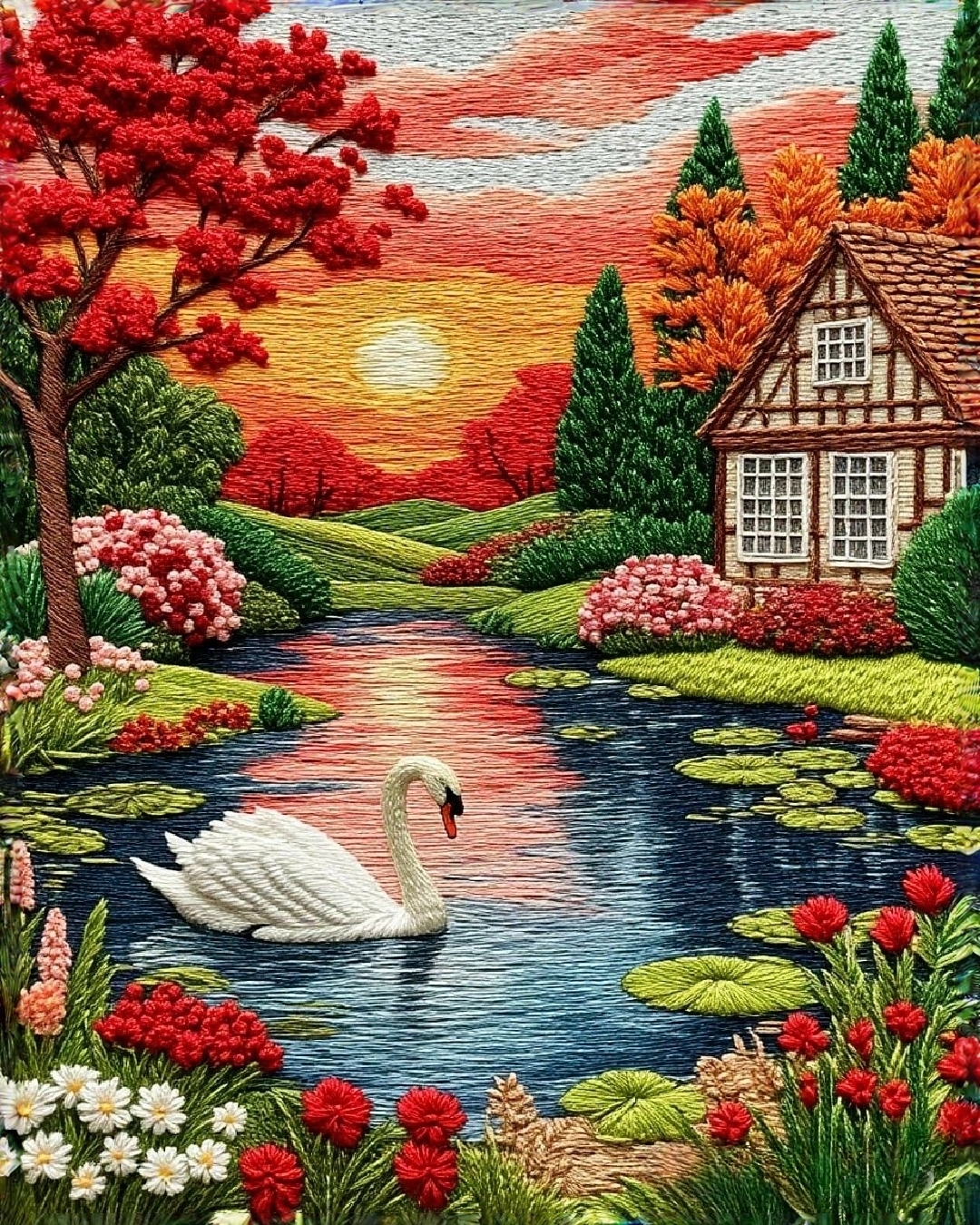 Бесплатное фото Лебедь на пруду