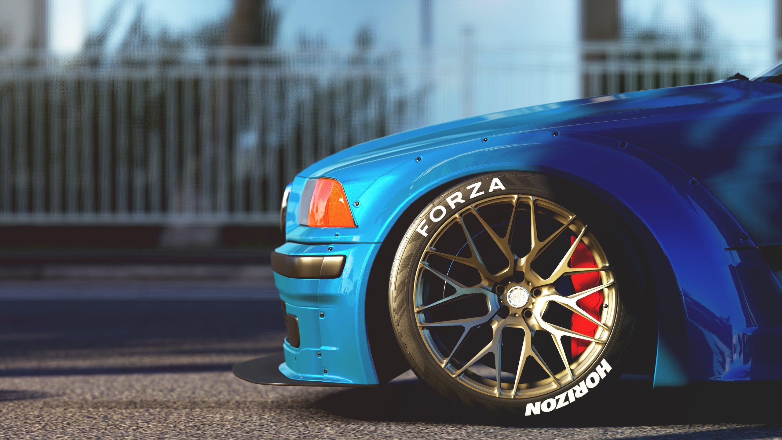 Free photo BMW M3 blue from the game forza horizon 3