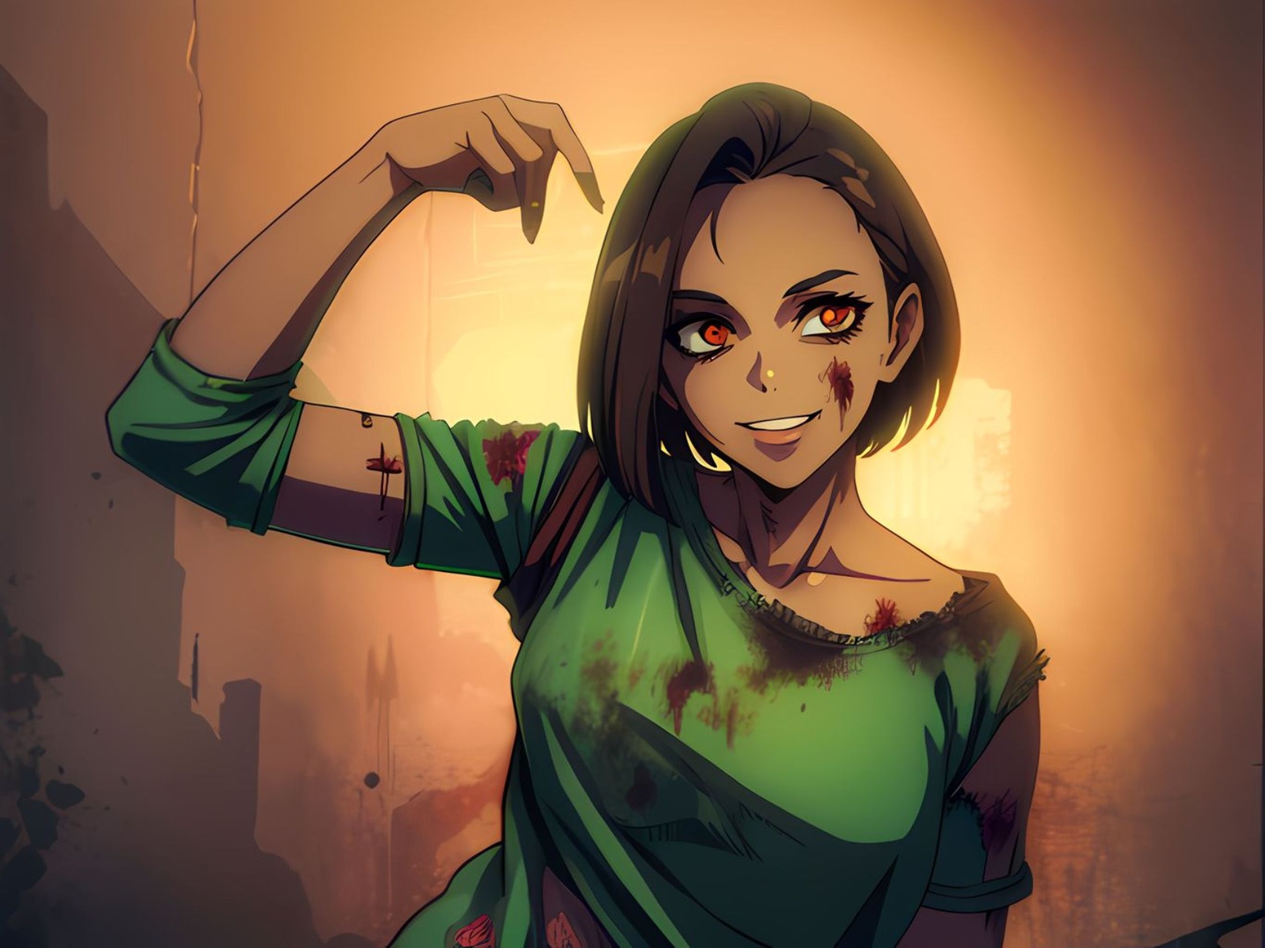 Free photo Girl, Zombie, Anime, Neural Network, Portrait.