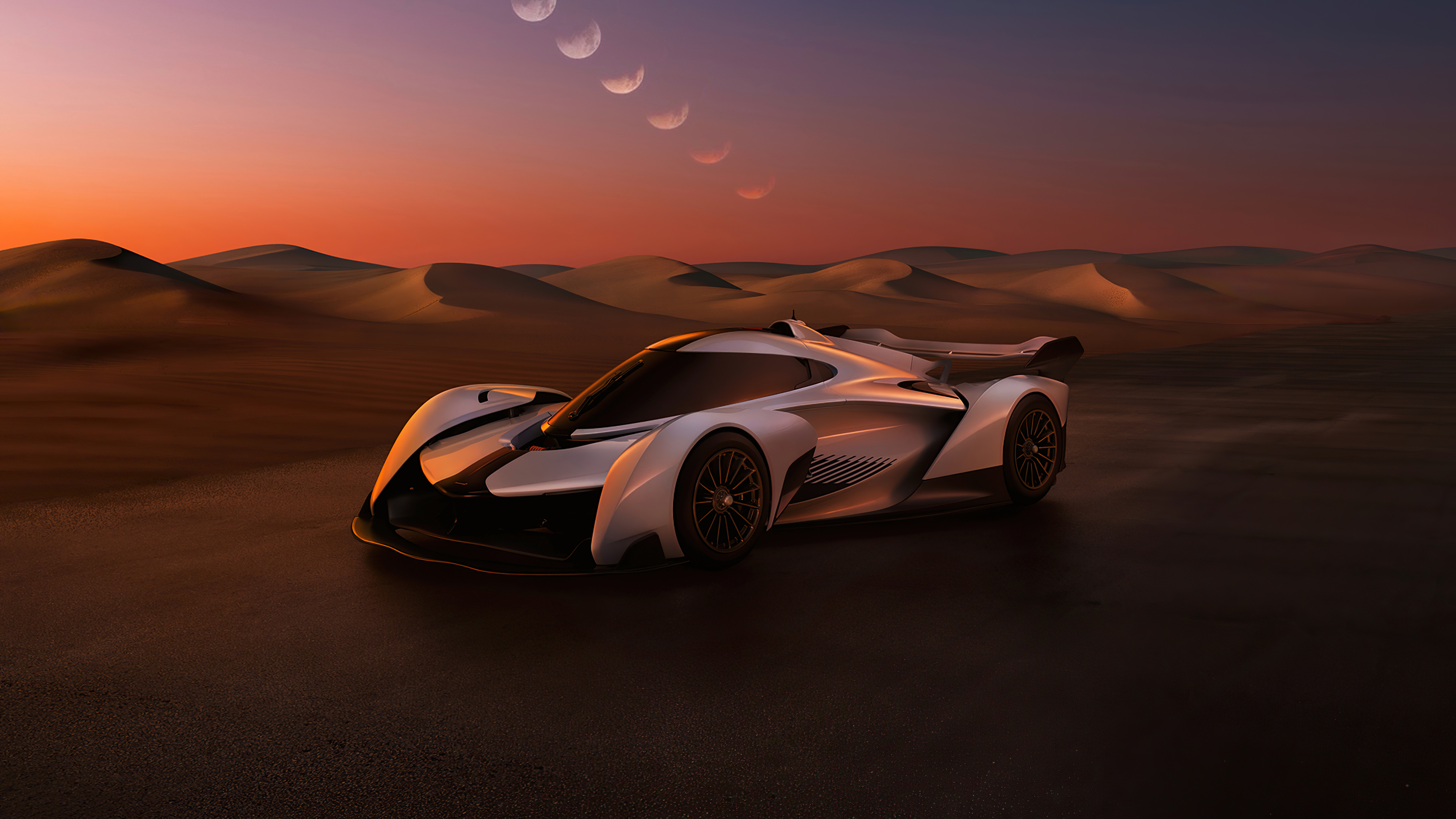 Бесплатное фото Mclaren solus gt 2022 года в пустыне