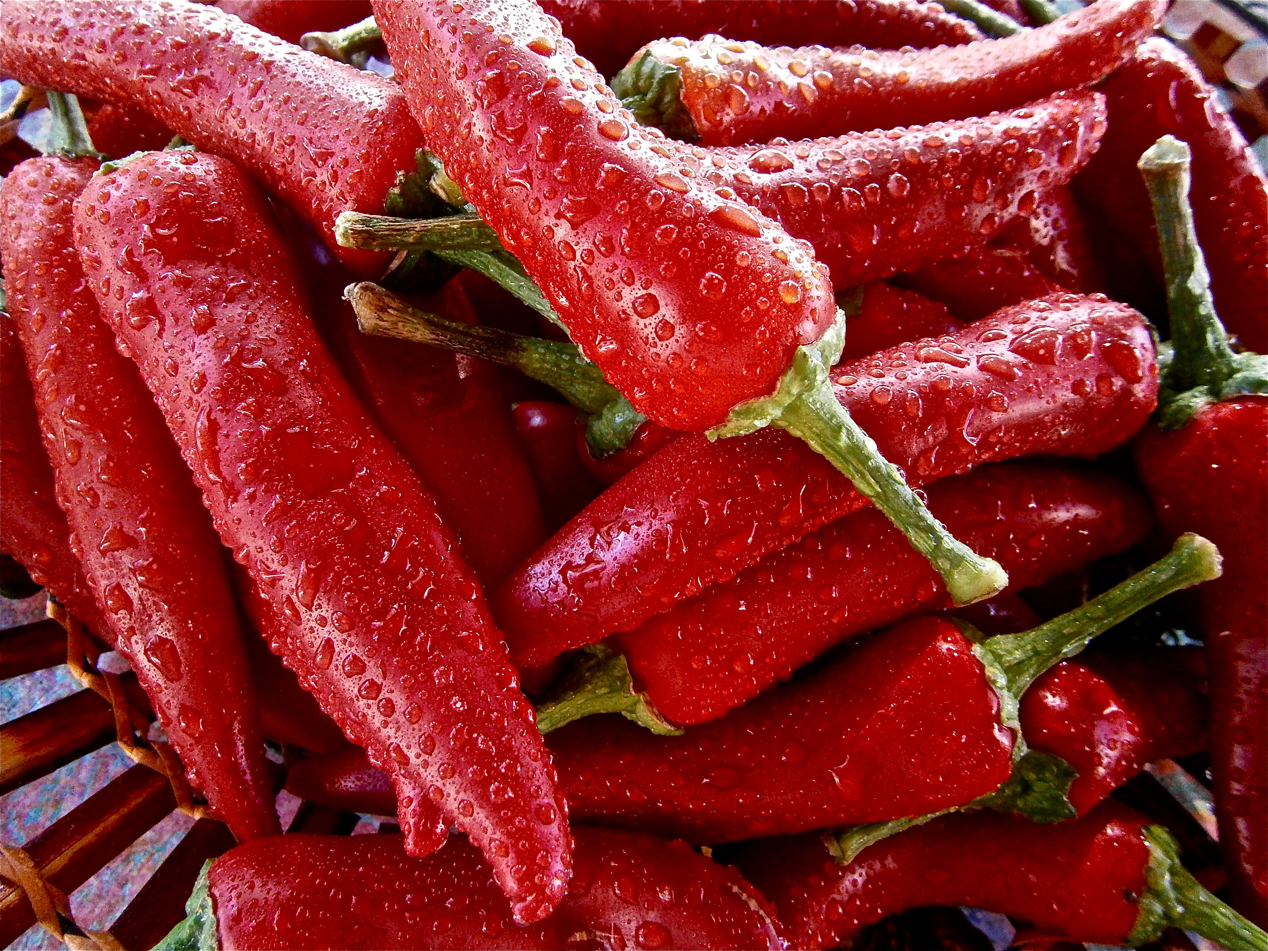 Free photo Red washed peppers