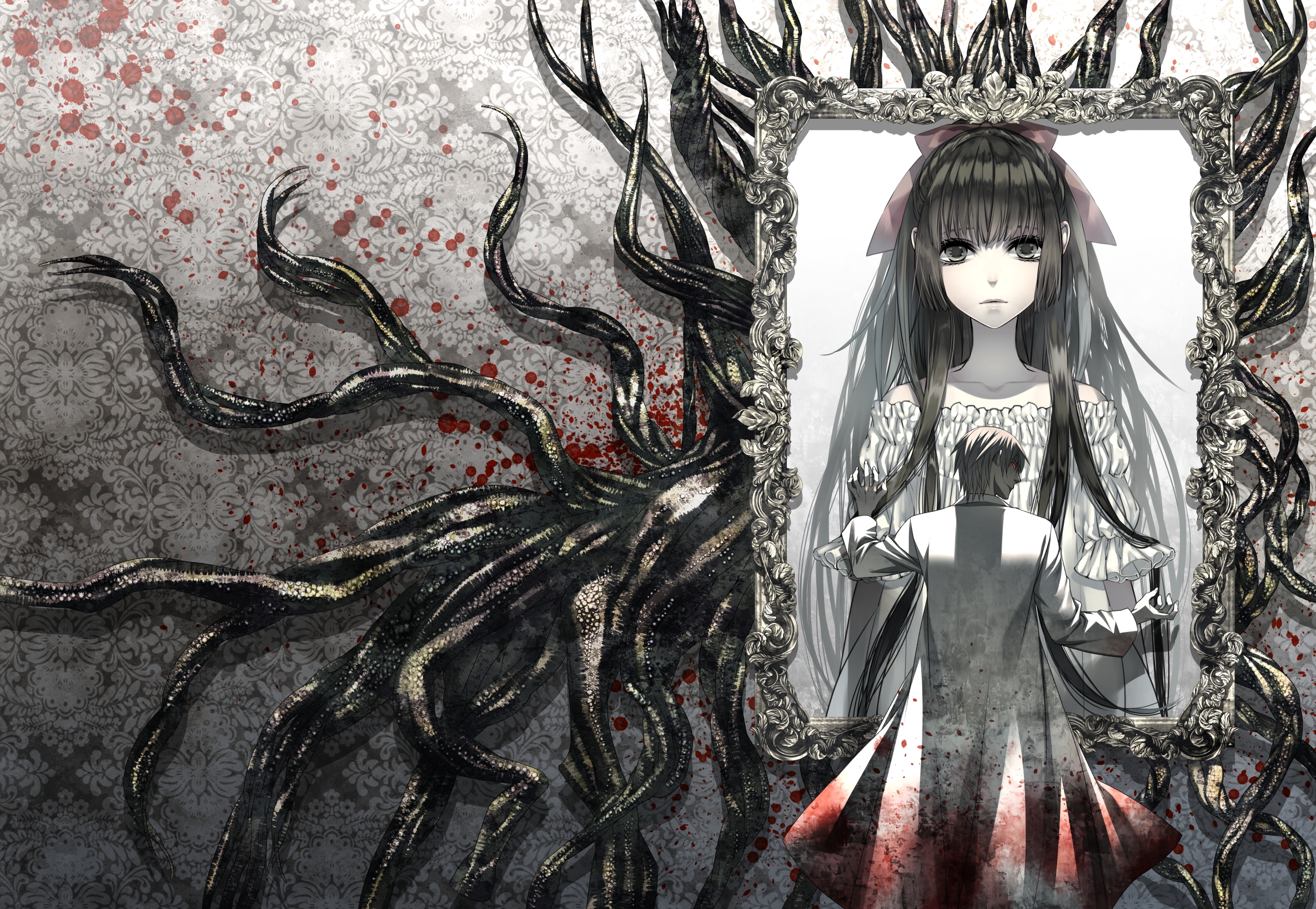 Wallpapers wallpaper anime girl eerie portrait on the desktop