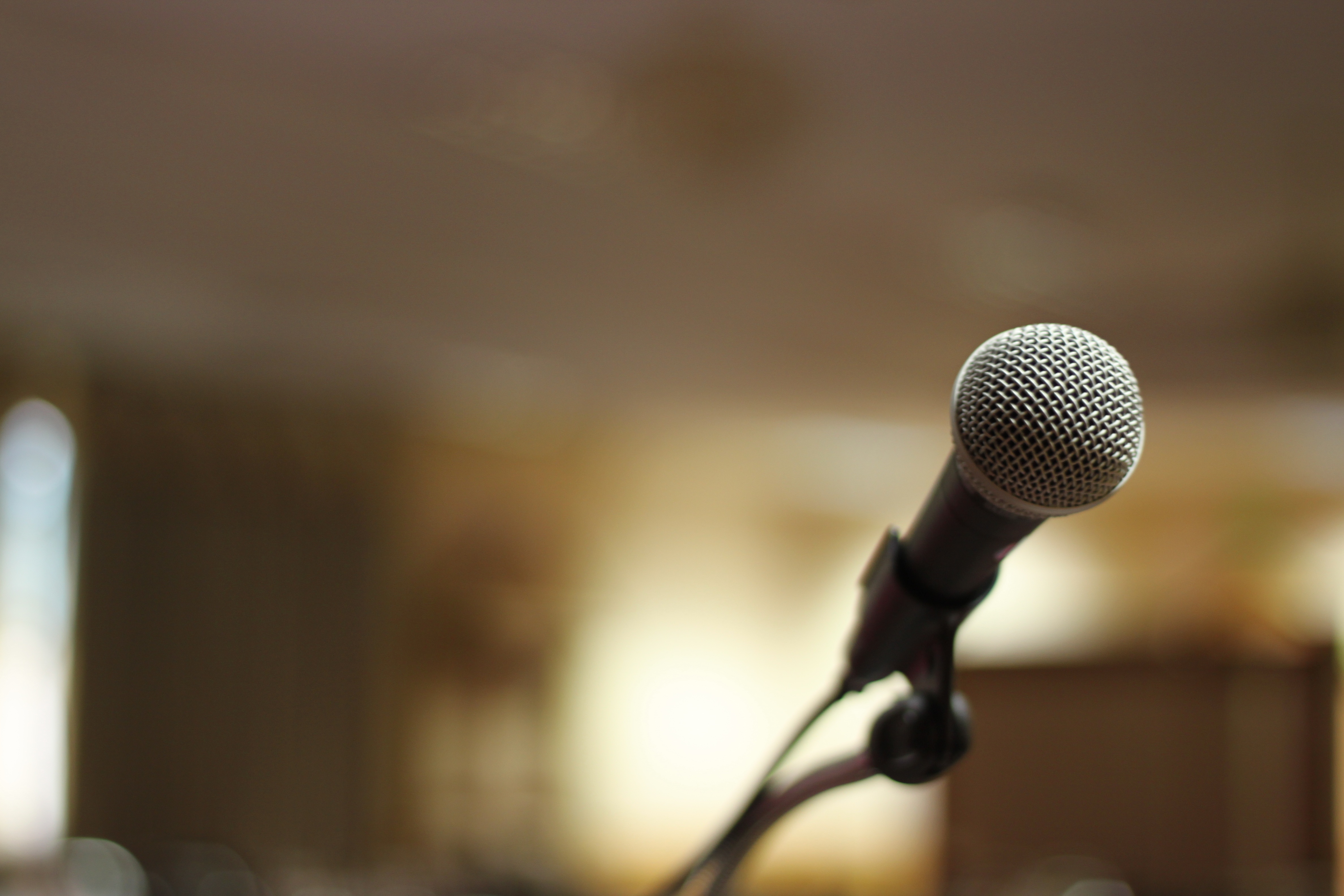 Free photo Close-up of a music microphone