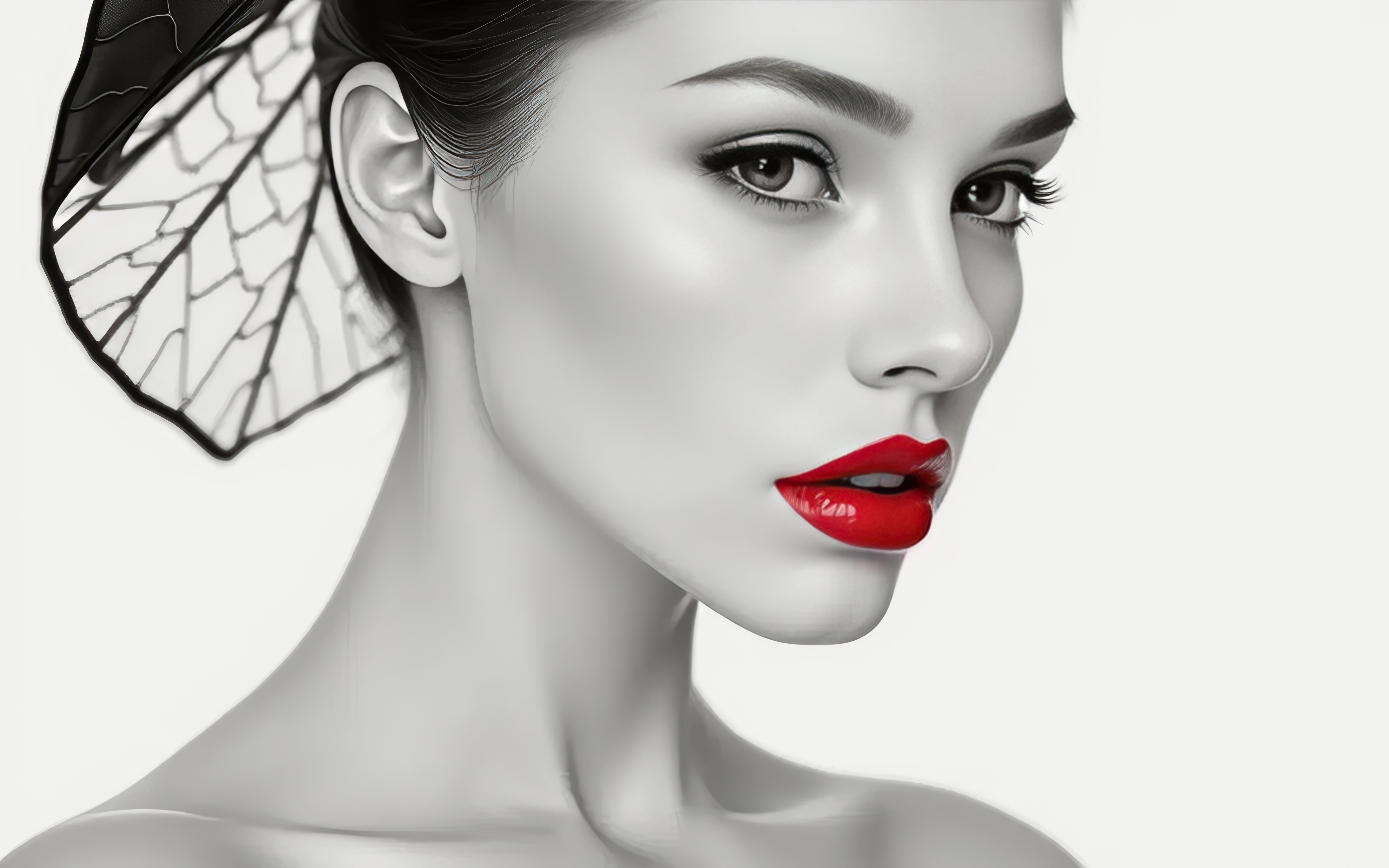 Бесплатное фото Женщина с расческой для волос и губной помадой