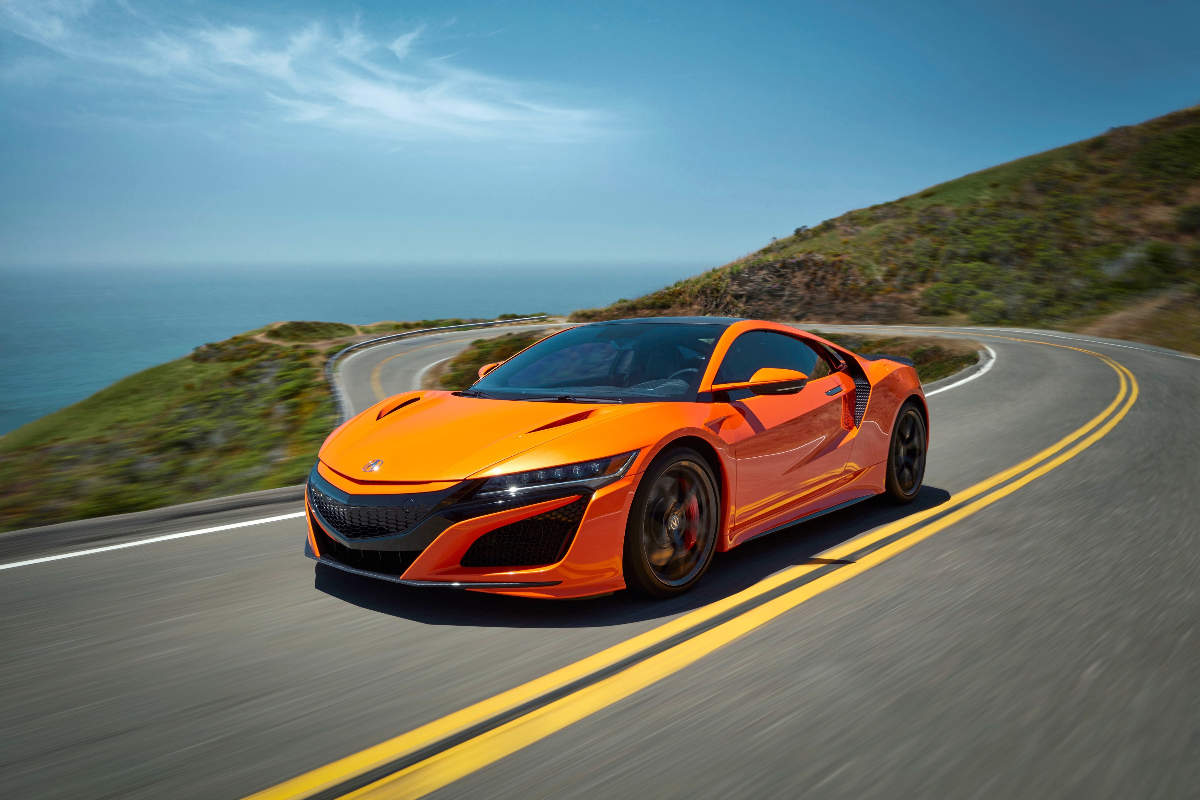 Wallpapers Honda NSX orange road on the desktop