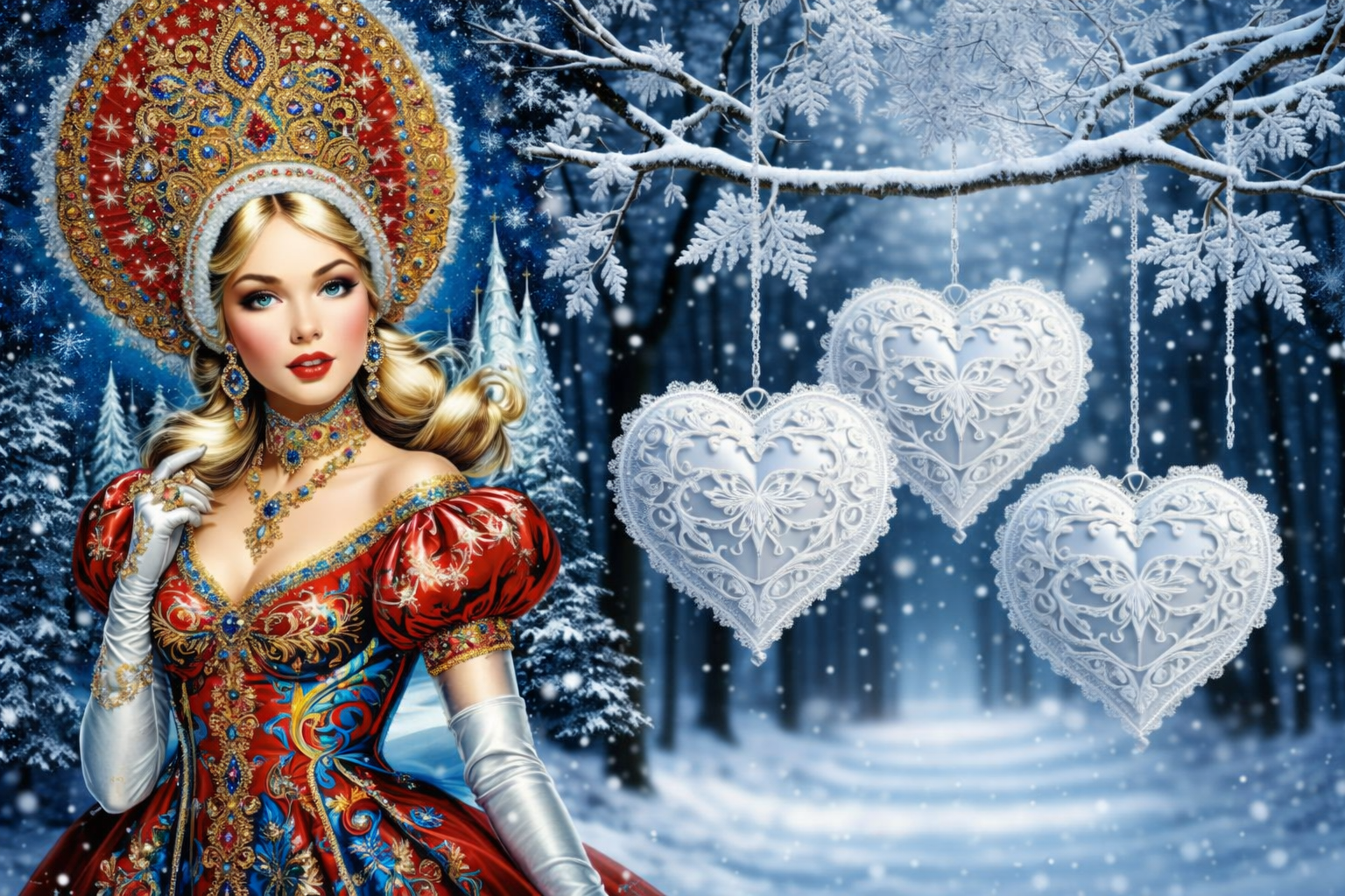 Бесплатная открытка Снегурочка