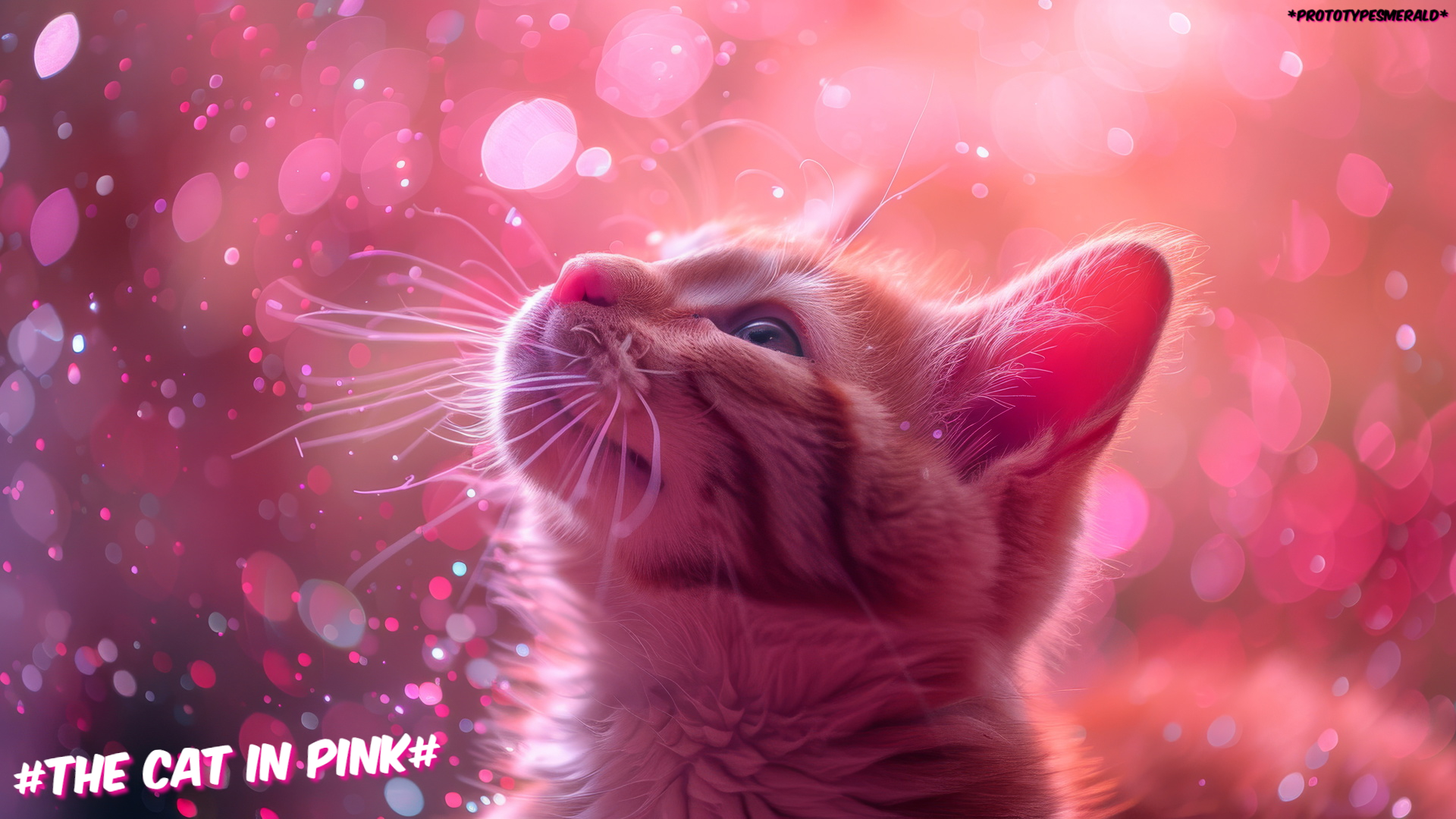 Free photo Red cat, on a pink background