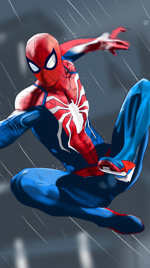 Бесплатное фото Человек-паук пускает паутину