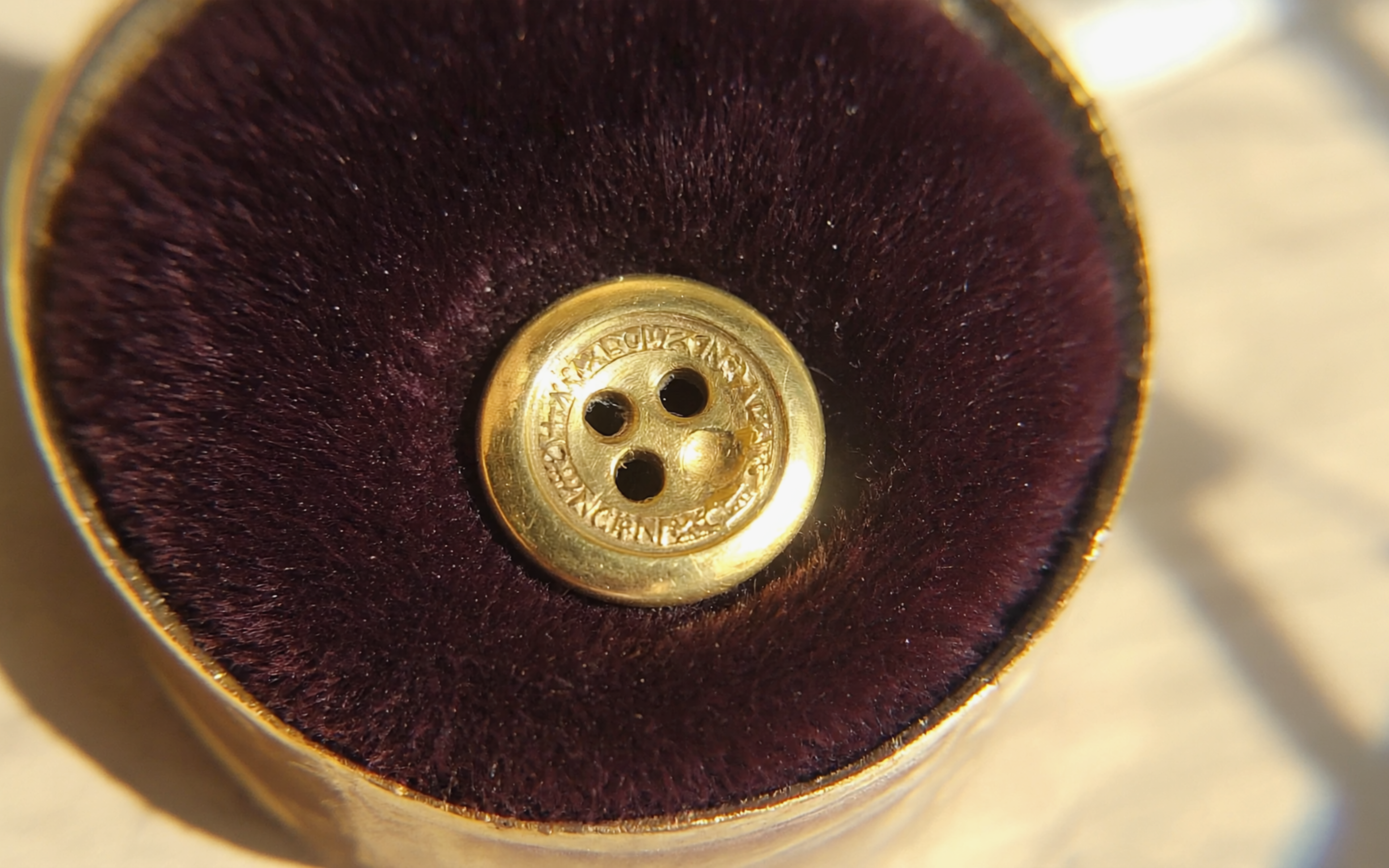 抽象照片：一颗纽扣奇异变形，不知躺在哪里