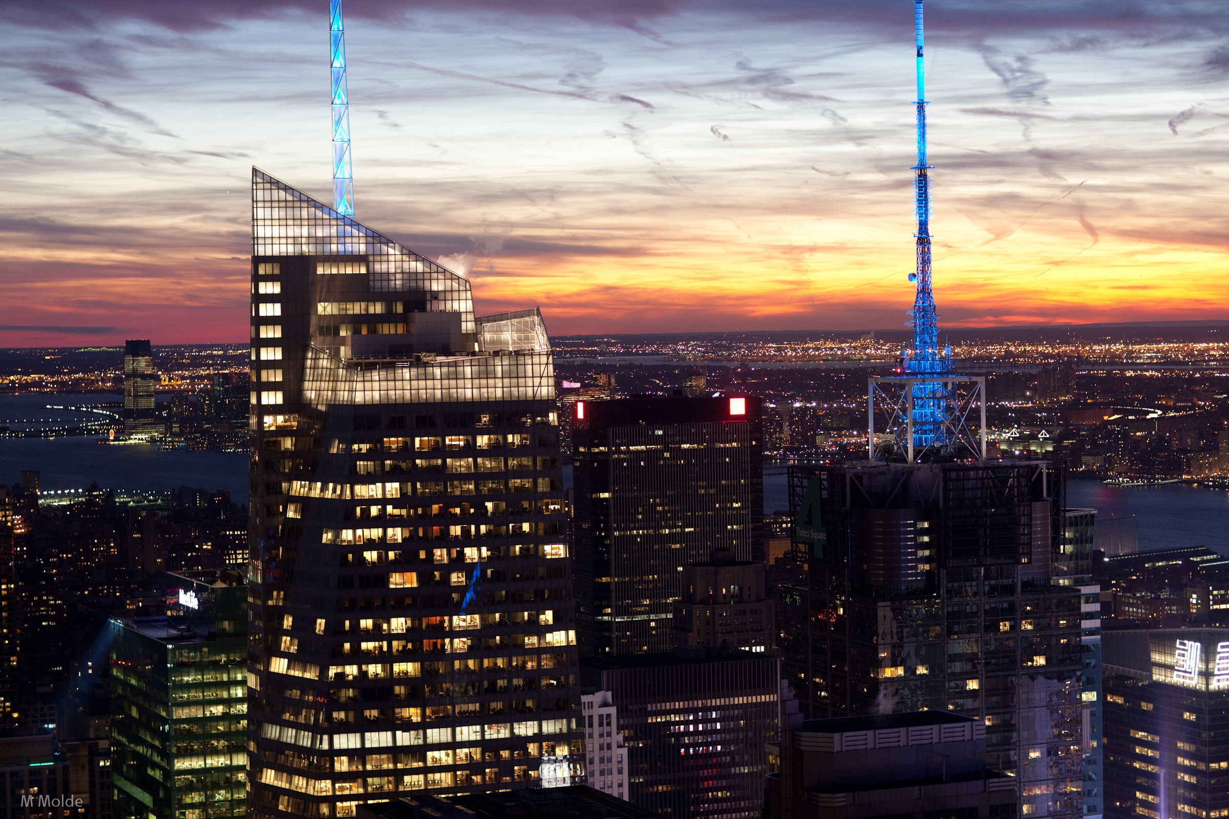 Бесплатное фото Панорама Нью-Йорка на закате