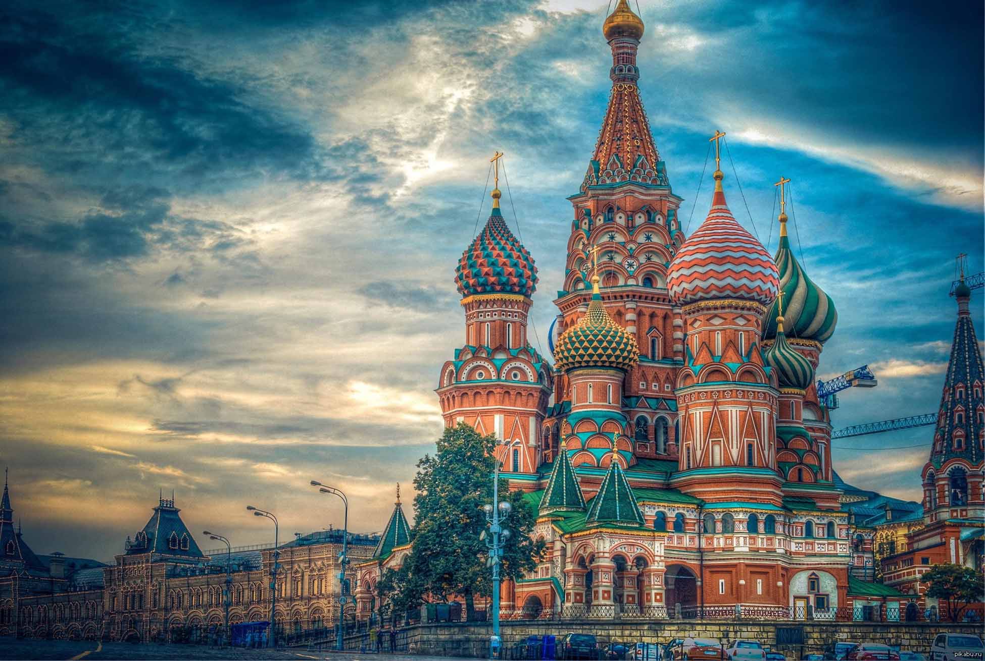 Wallpapers cityscape St Basils Cathedral dawn on the desktop