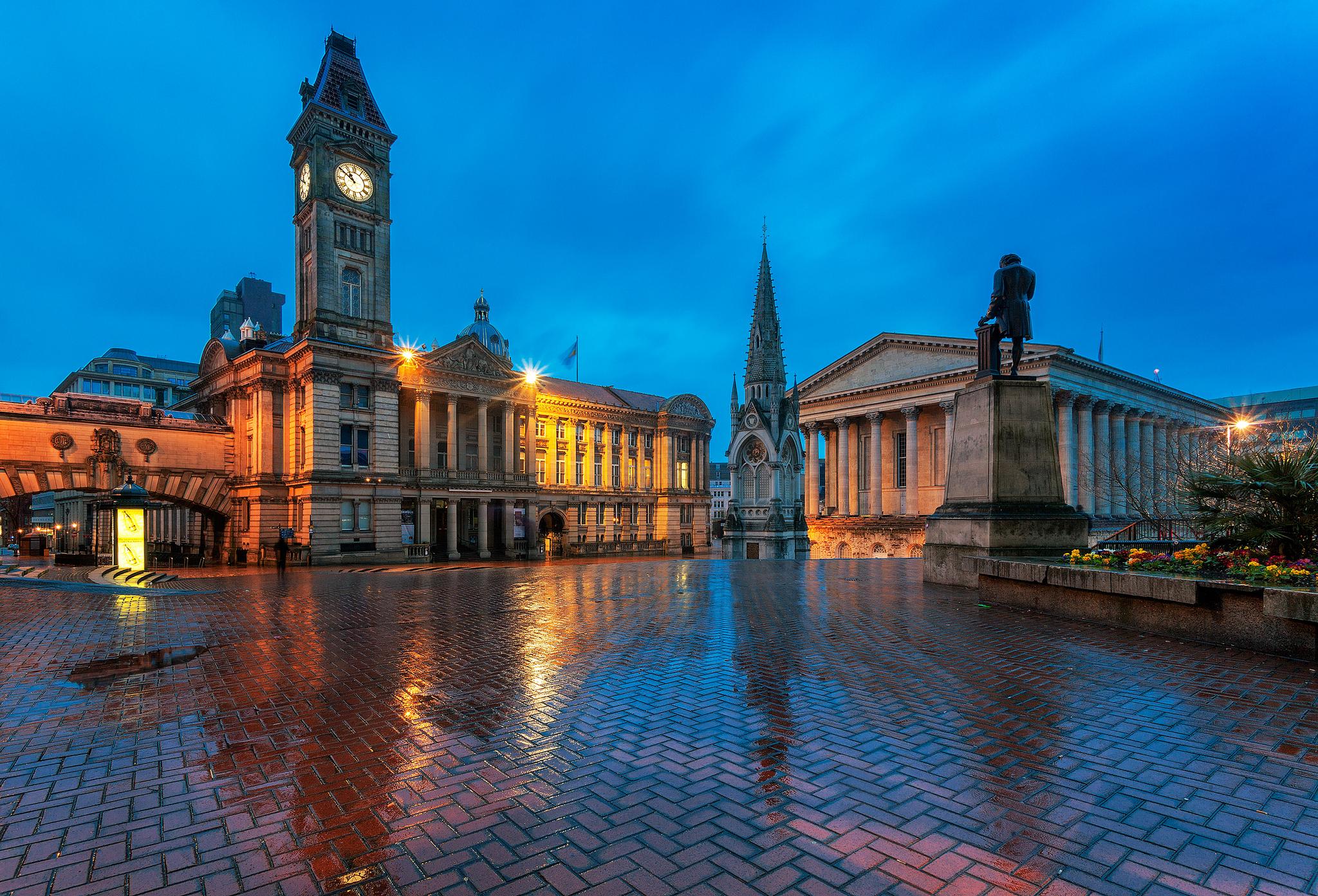 Wallpapers Birmingham England night on the desktop