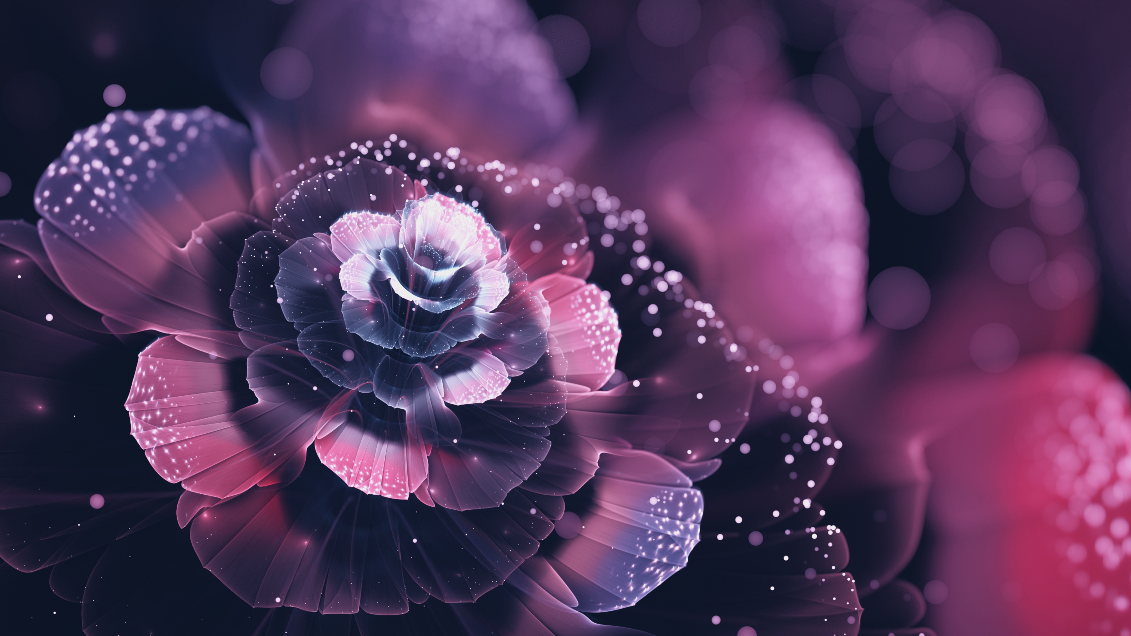 Free photo Cute glowing fractal flower